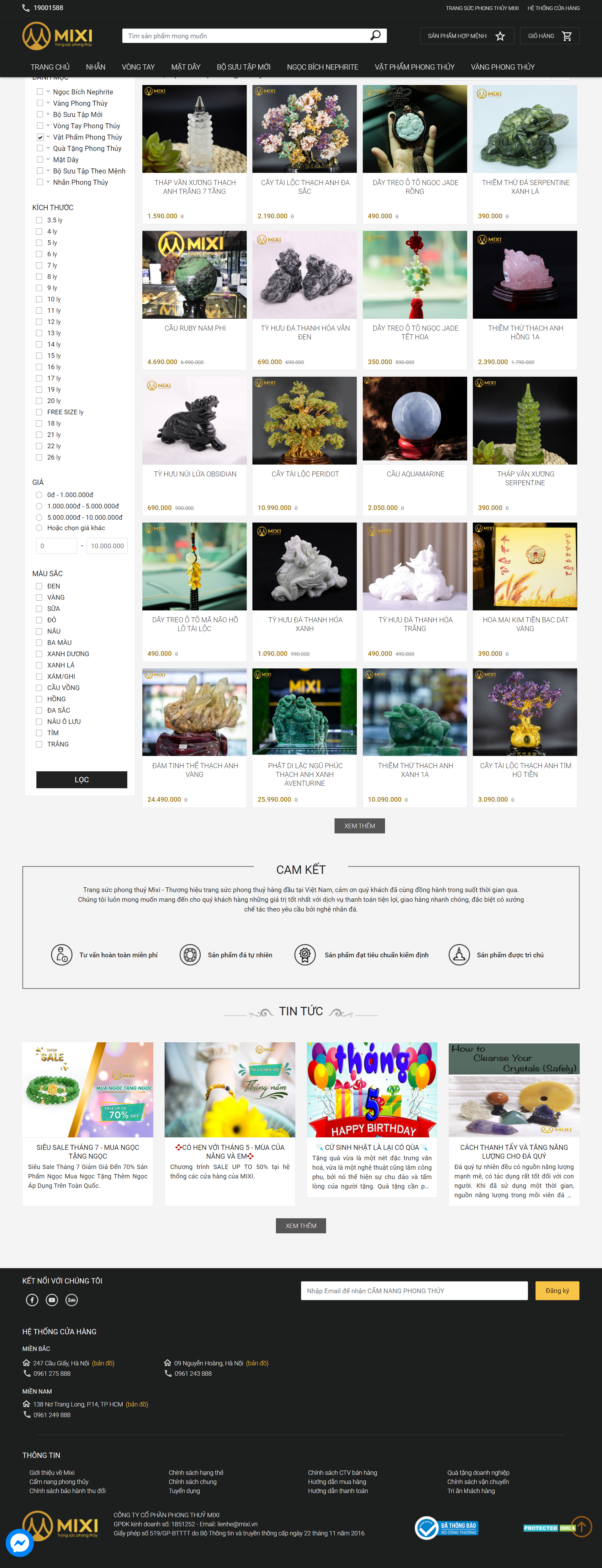 Thiết kế Web vật phẩm phong thủy đẹp mixi.vn