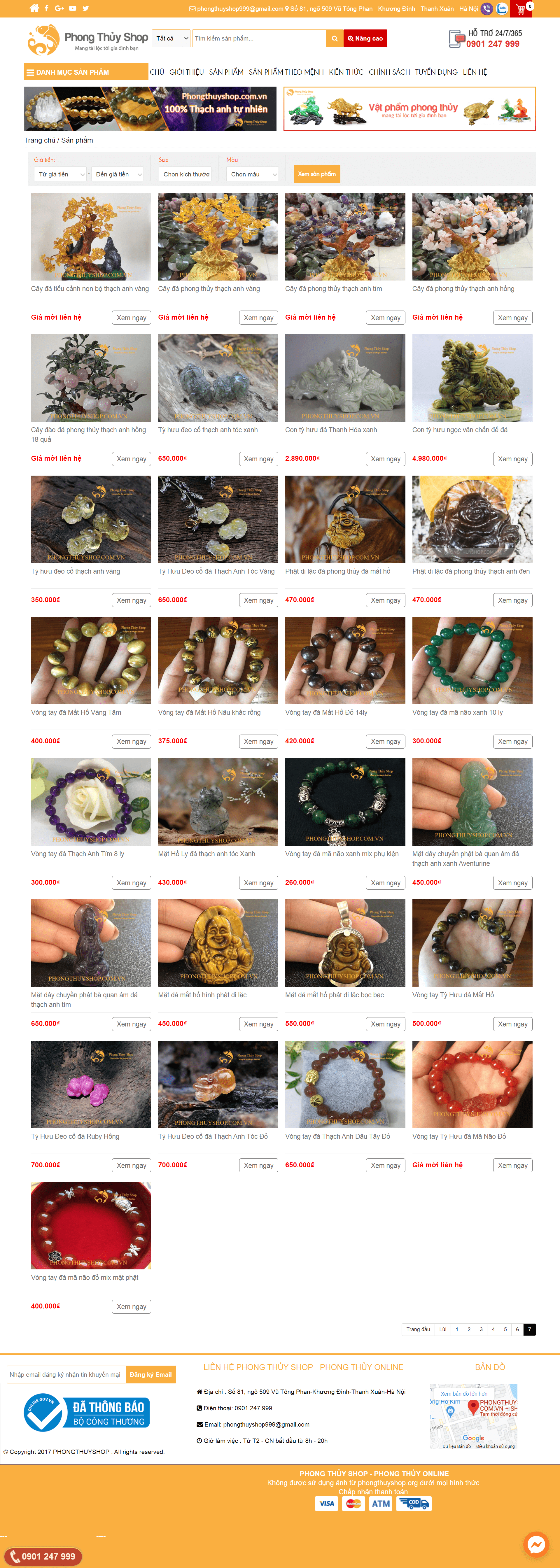 Thiết kế Web vật phẩm phong thủy đẹp phongthuyshop.com.vn