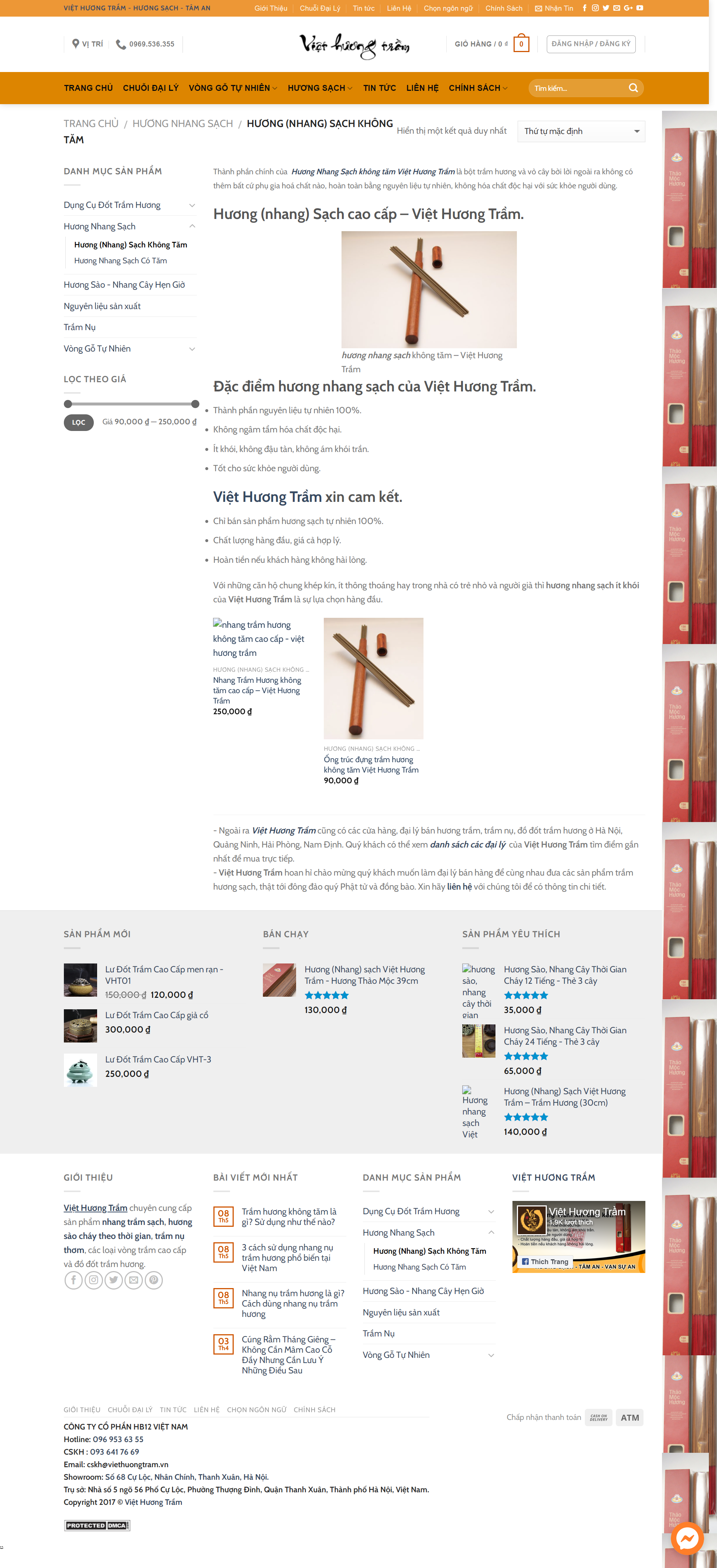 Thiết kế Web bán trầm hương viethuongtram.vn