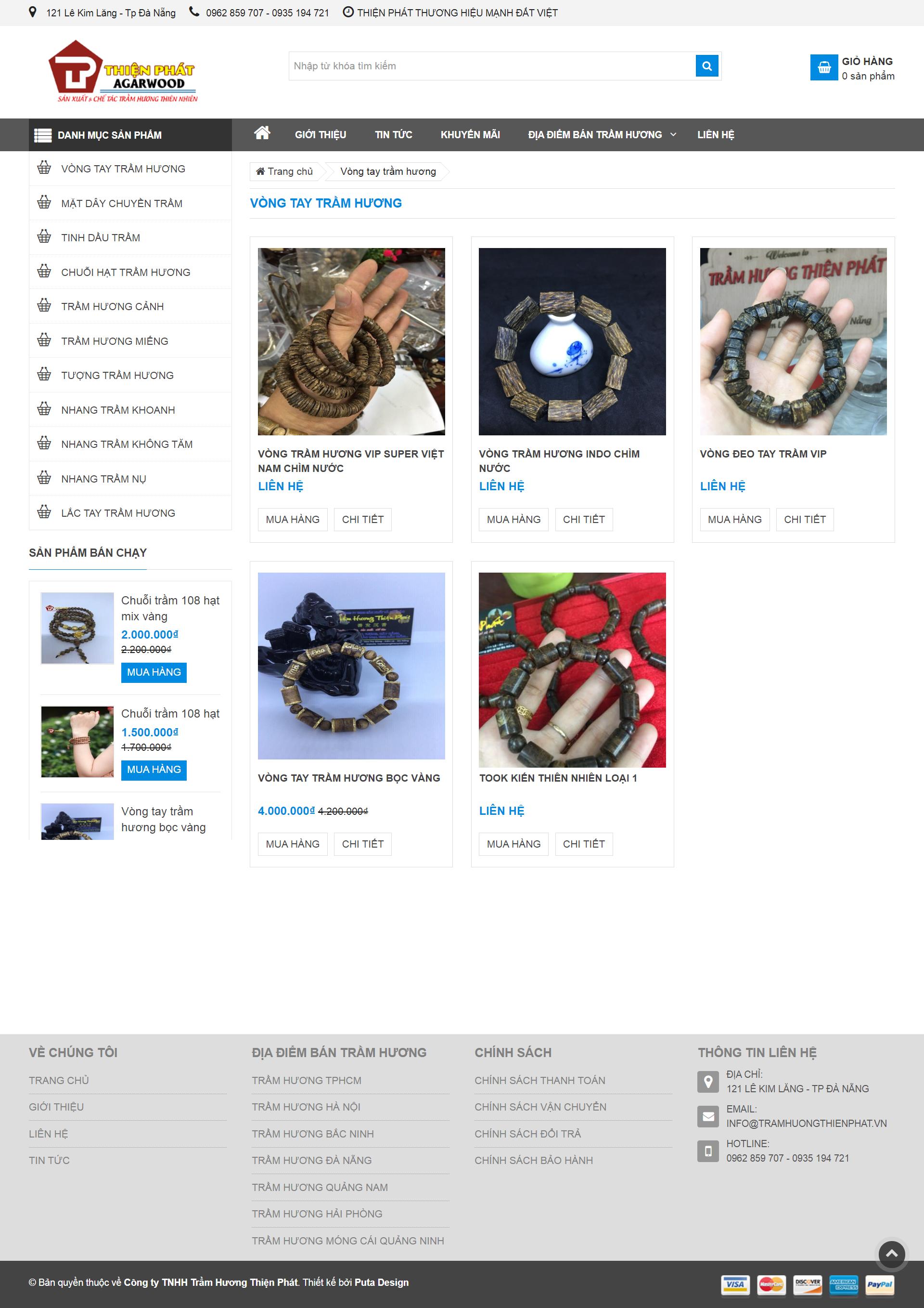 Thiết kế Web bán trầm hương tramhuongthienphat.vn