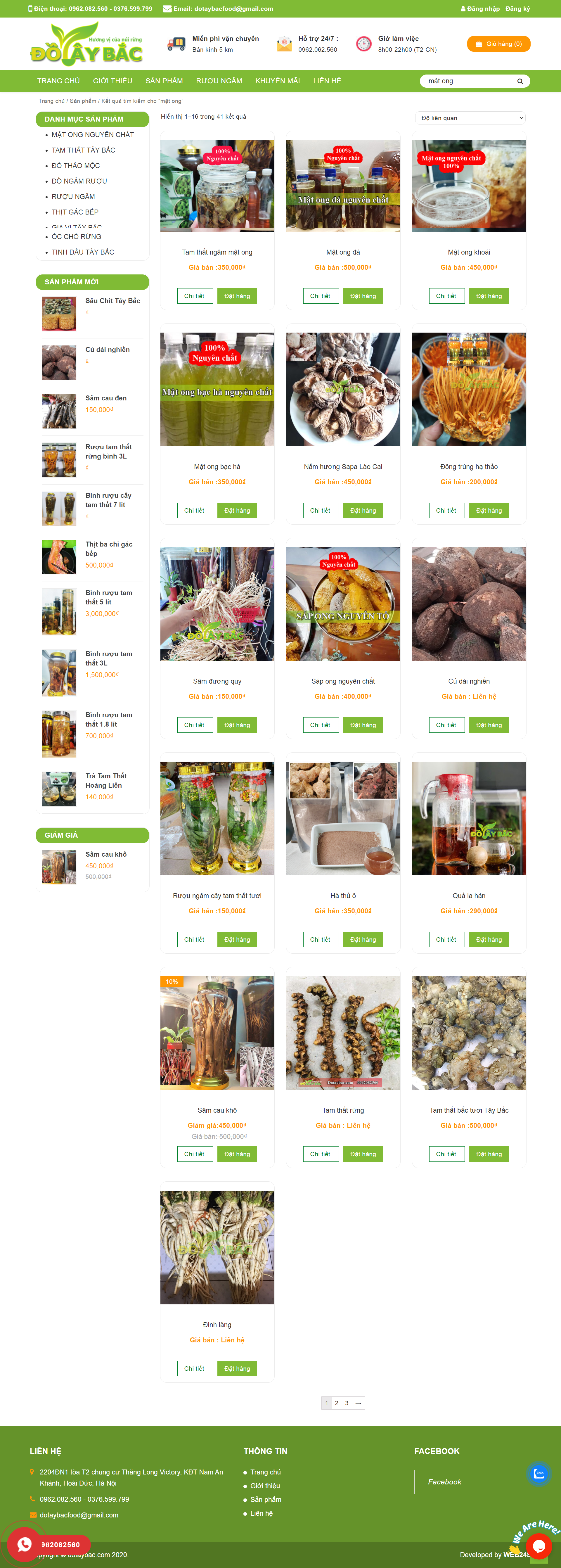 Thiết kế Web mật ong thiên nhiên dotaybac.com