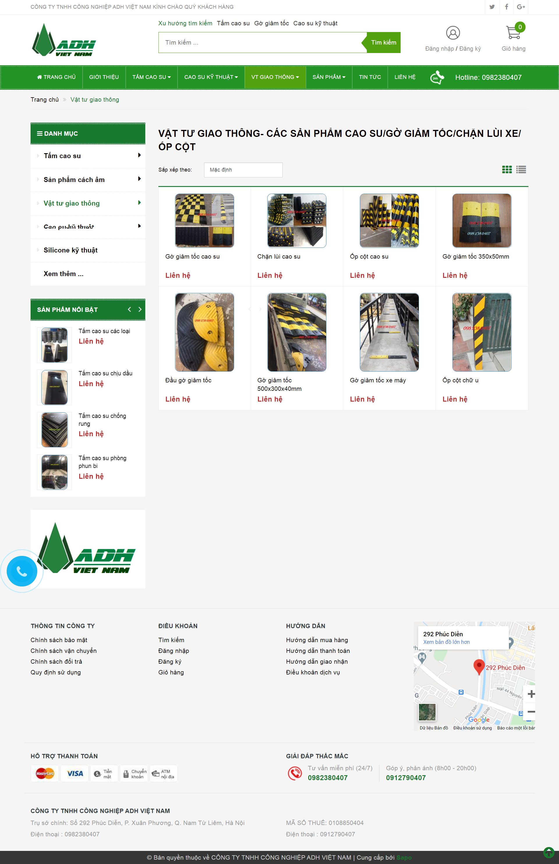 Thiết kế Web vật tư giao thông caosuvietnam.vn