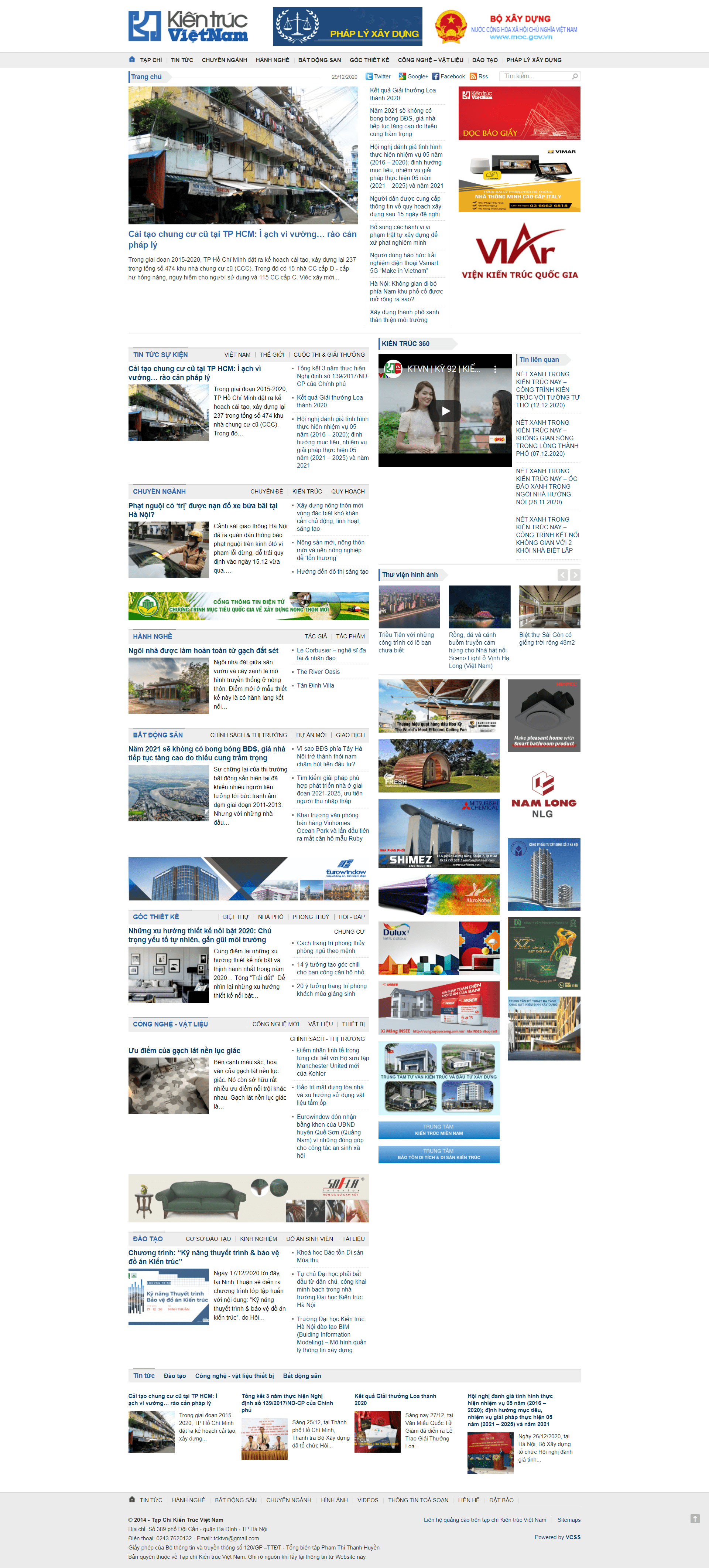 Thiết kế Web magento kientrucvietnam.org.vn