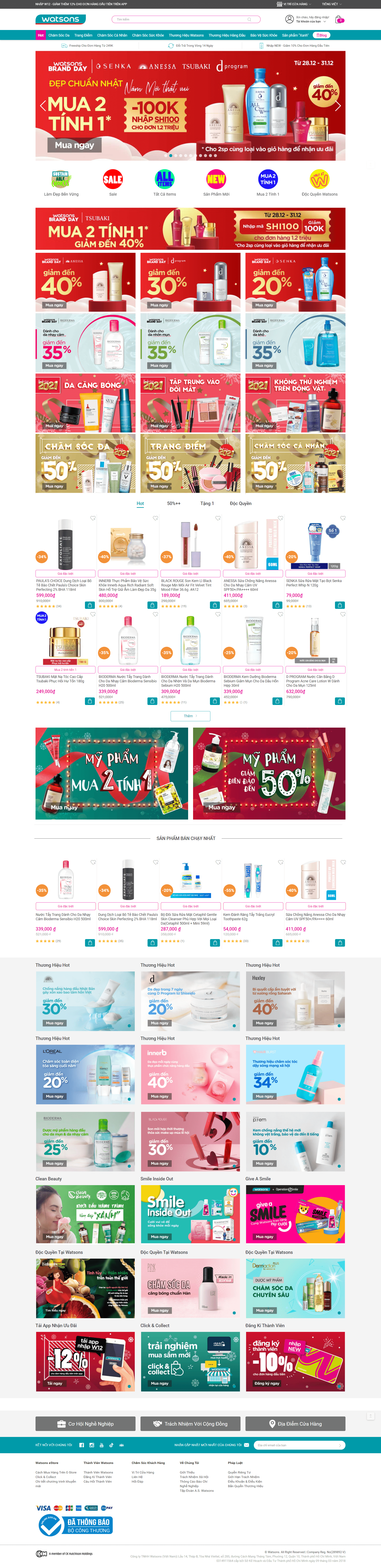 Thiết kế Web laravel watsons.vn