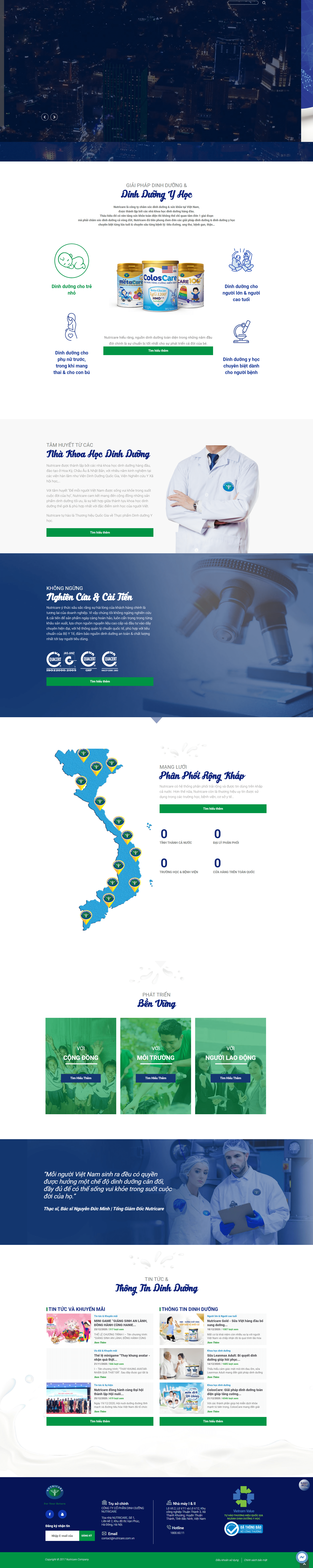 Thiết kế Web siêu việt nutricare.com.vn