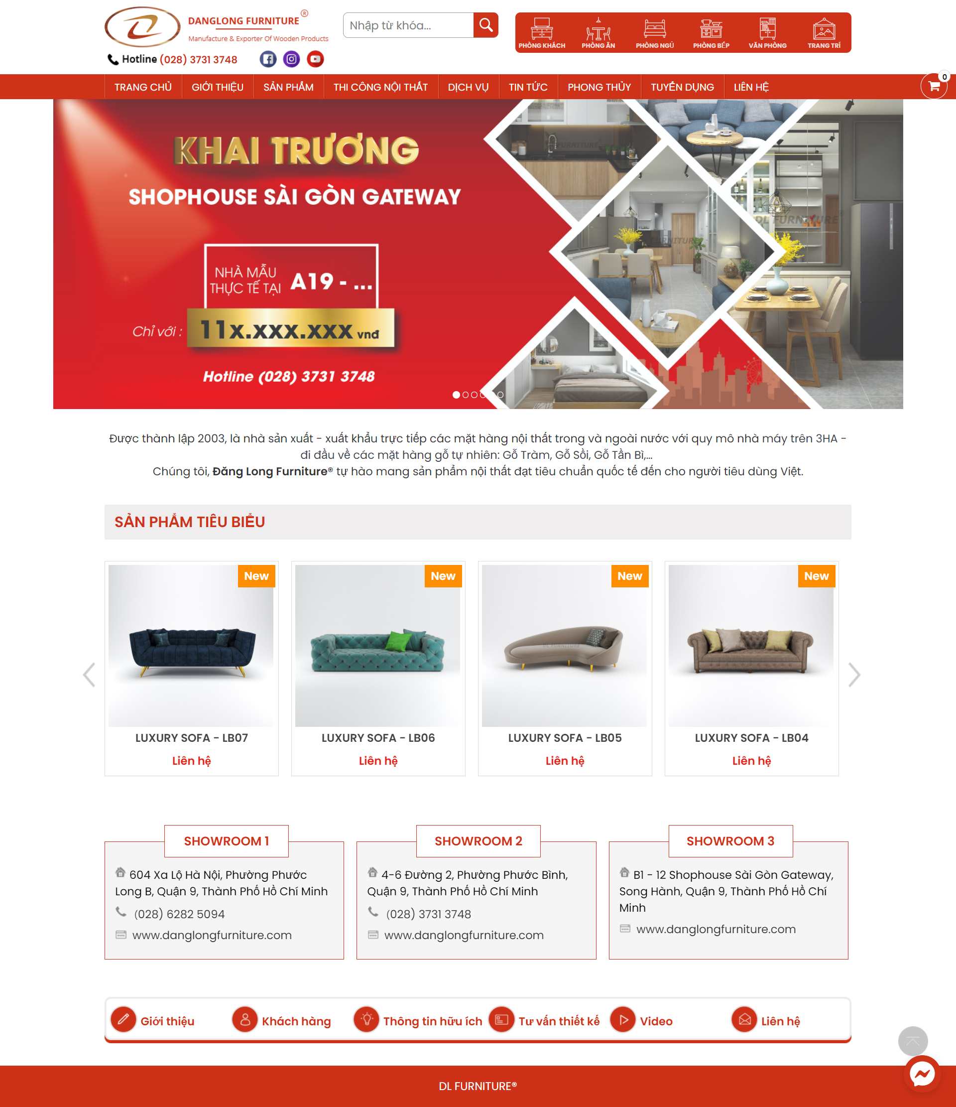 Thiết kế Web thanh xuân dlfurniture.vn