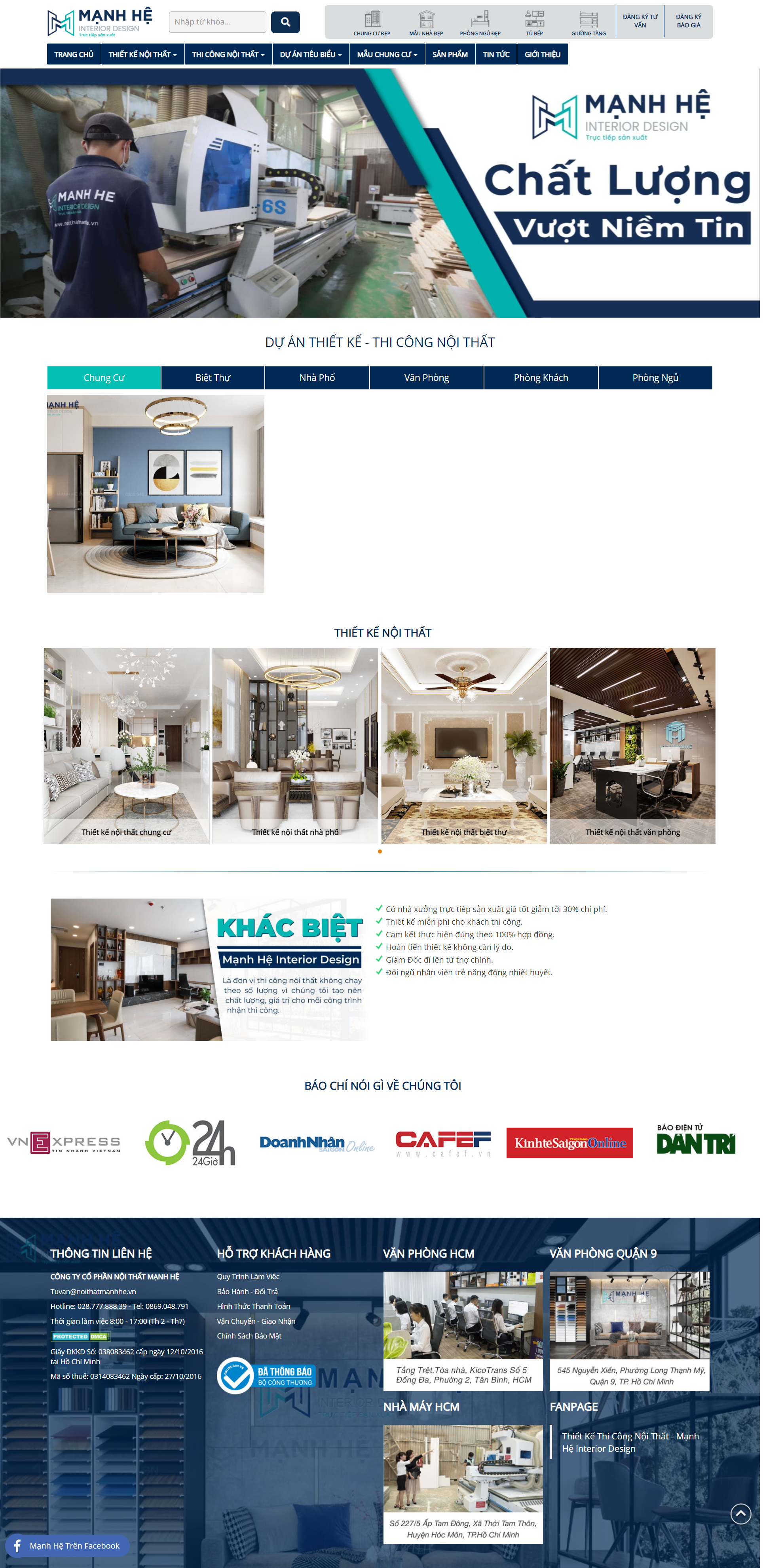 Thiết kế Web thanh xuân noithatmanhhe.vn