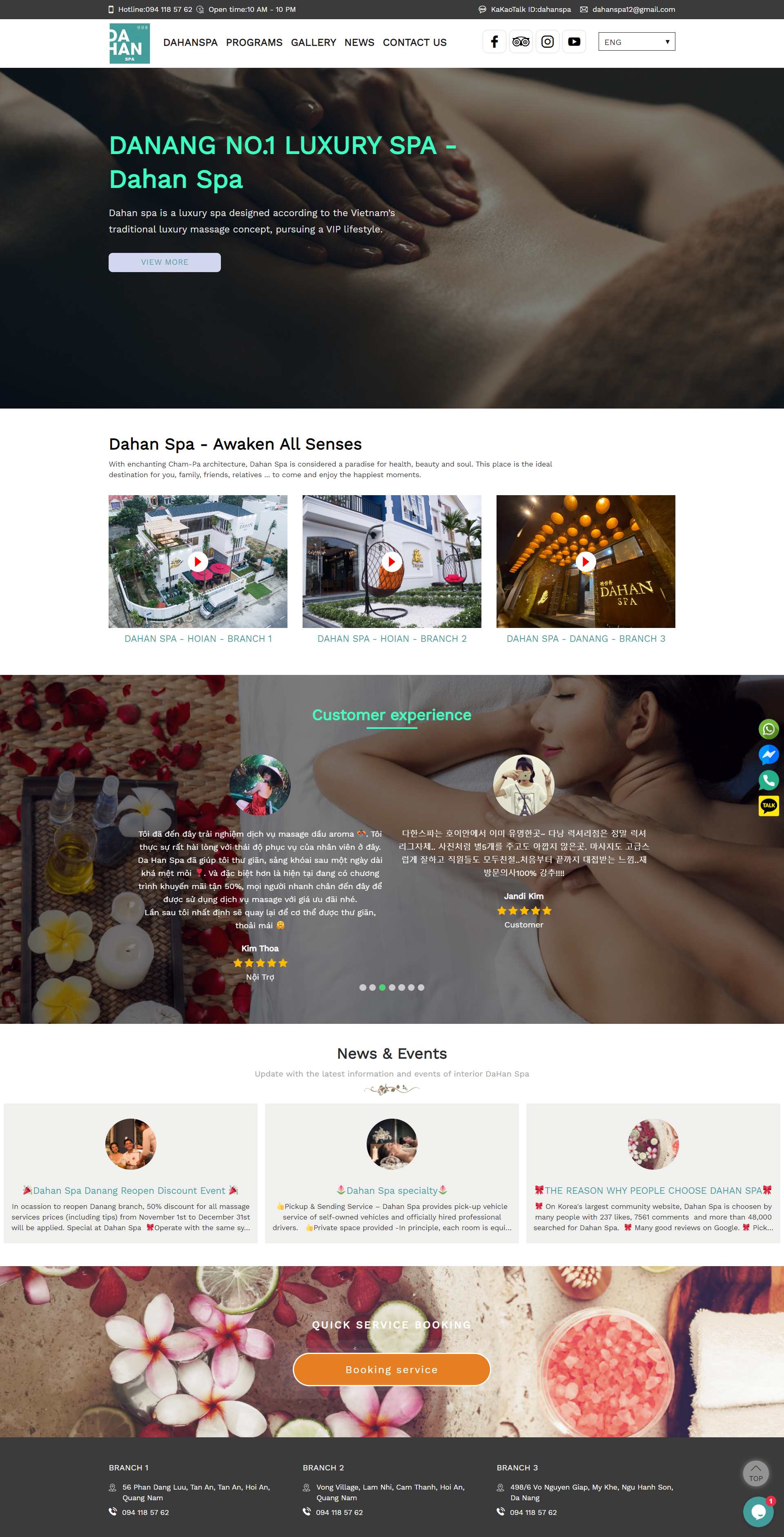 Thiết kế Web thanh xuân dahanspa.vn