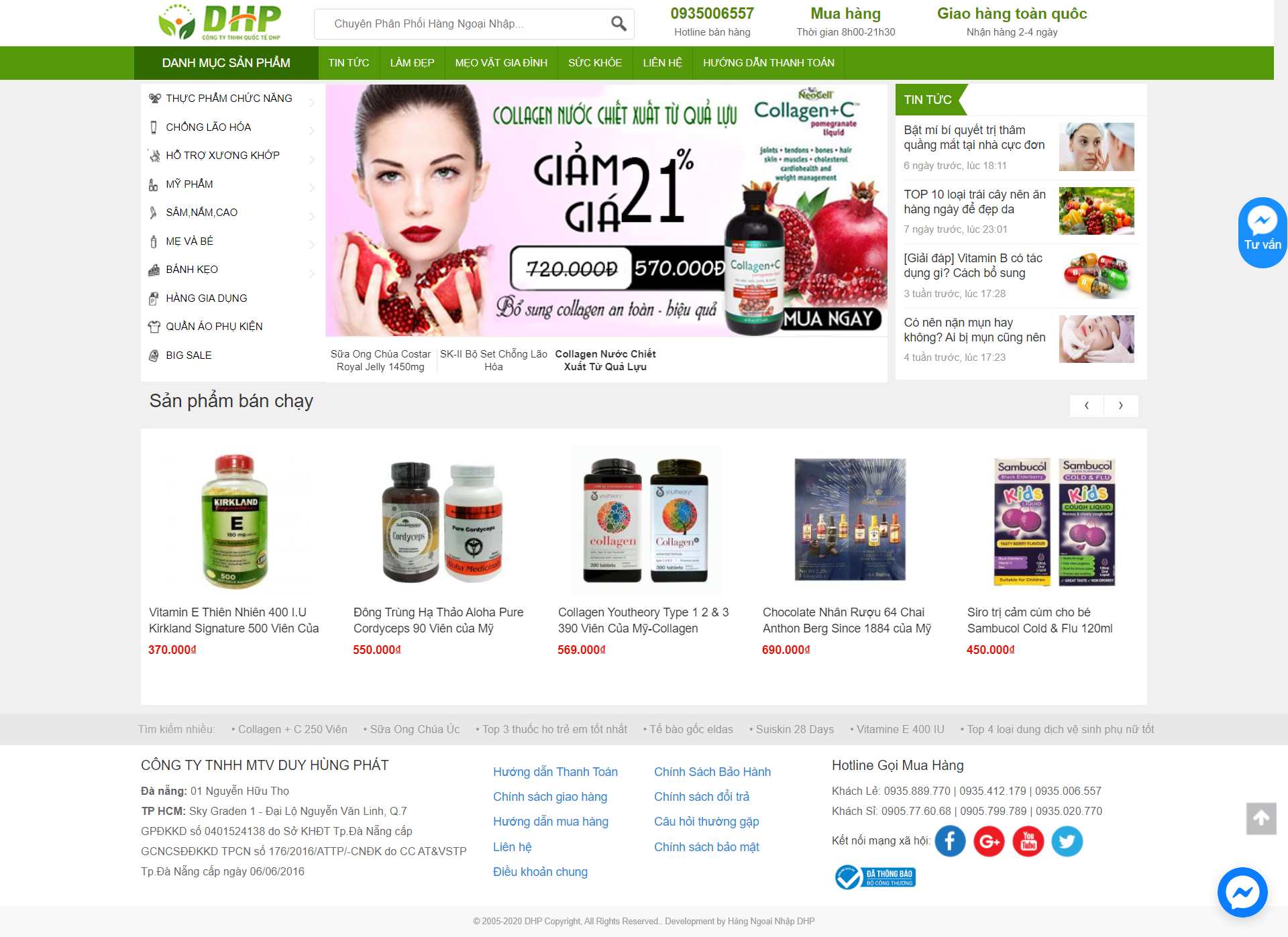 Thiết kế Web quận hoàn kiếm hangngoainhap.com.vn