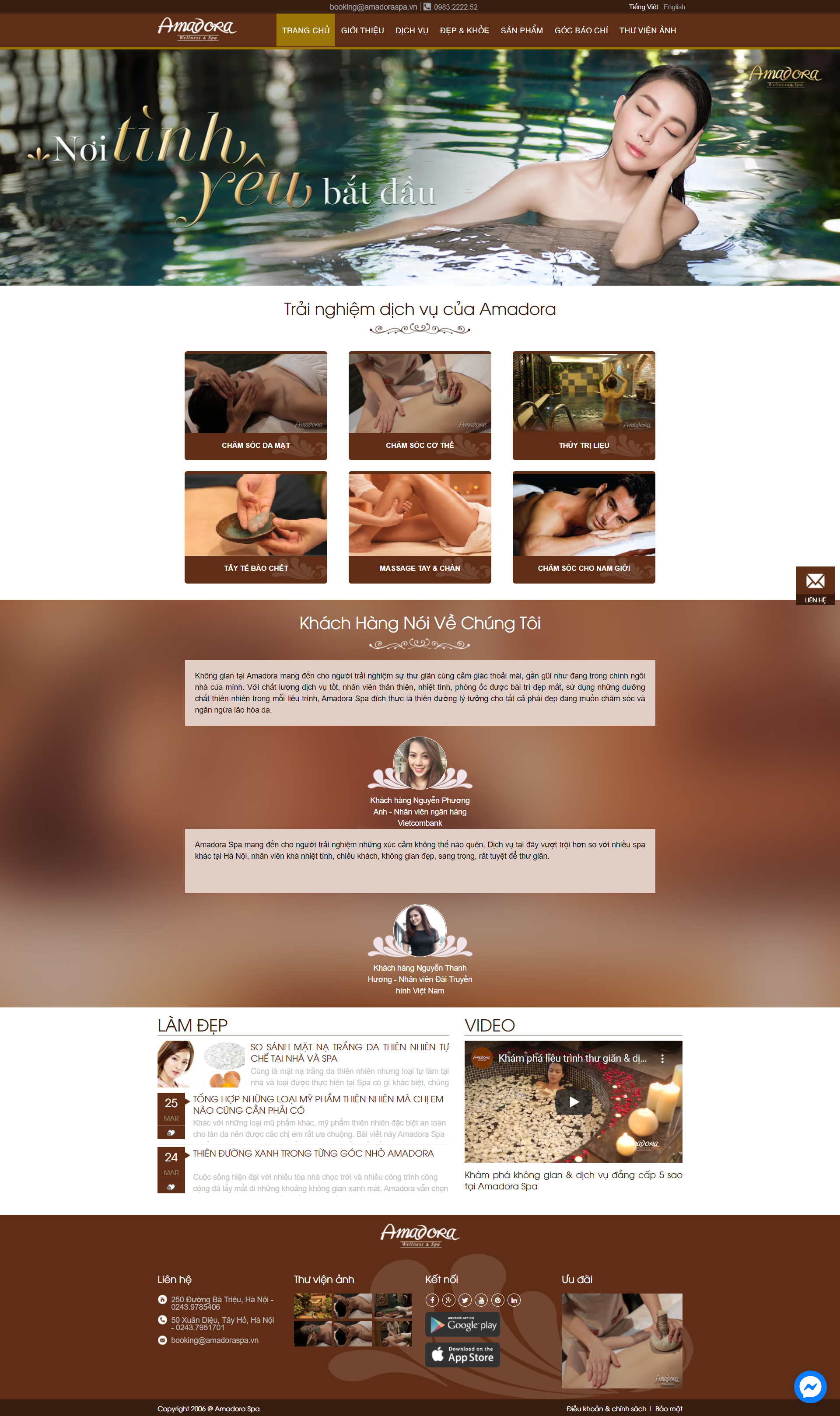 Thiết kế Web quận hoàn kiếm amadoraspa.vn