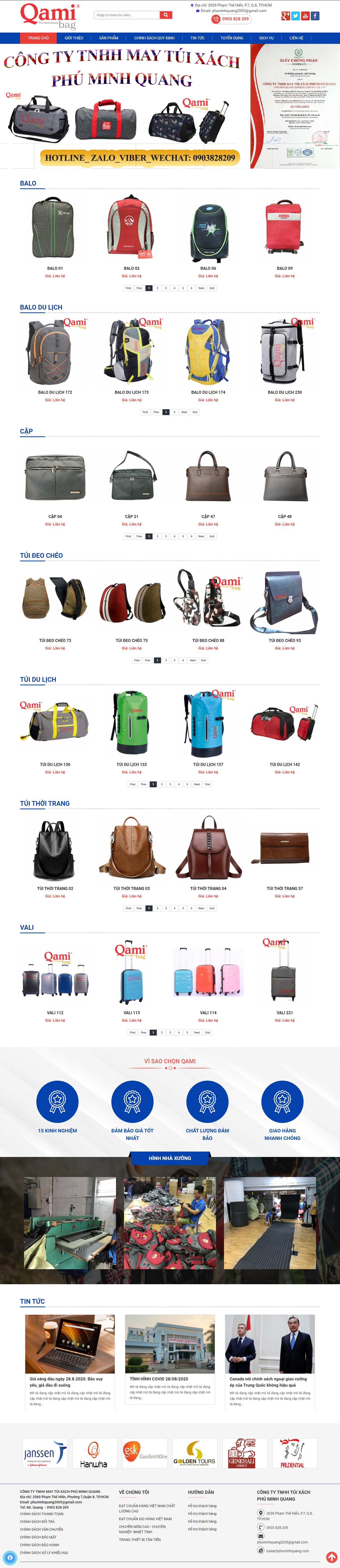 Thiết kế Web quận nam từ liêm tuixachphuminhquang.com