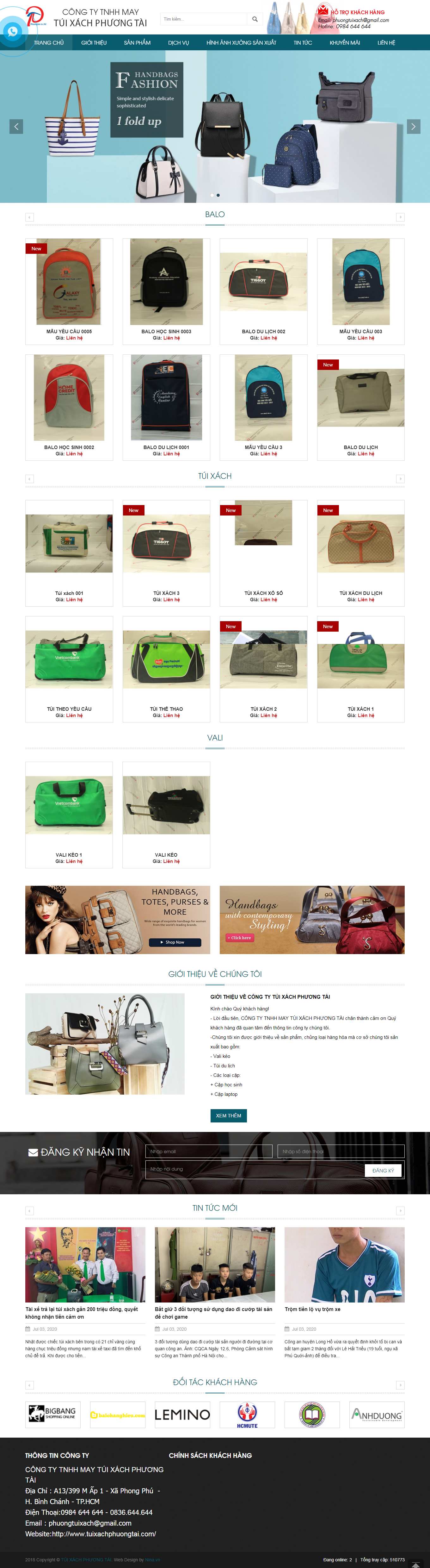 Thiết kế Web huyện thanh trì tuixachphuongtai.com