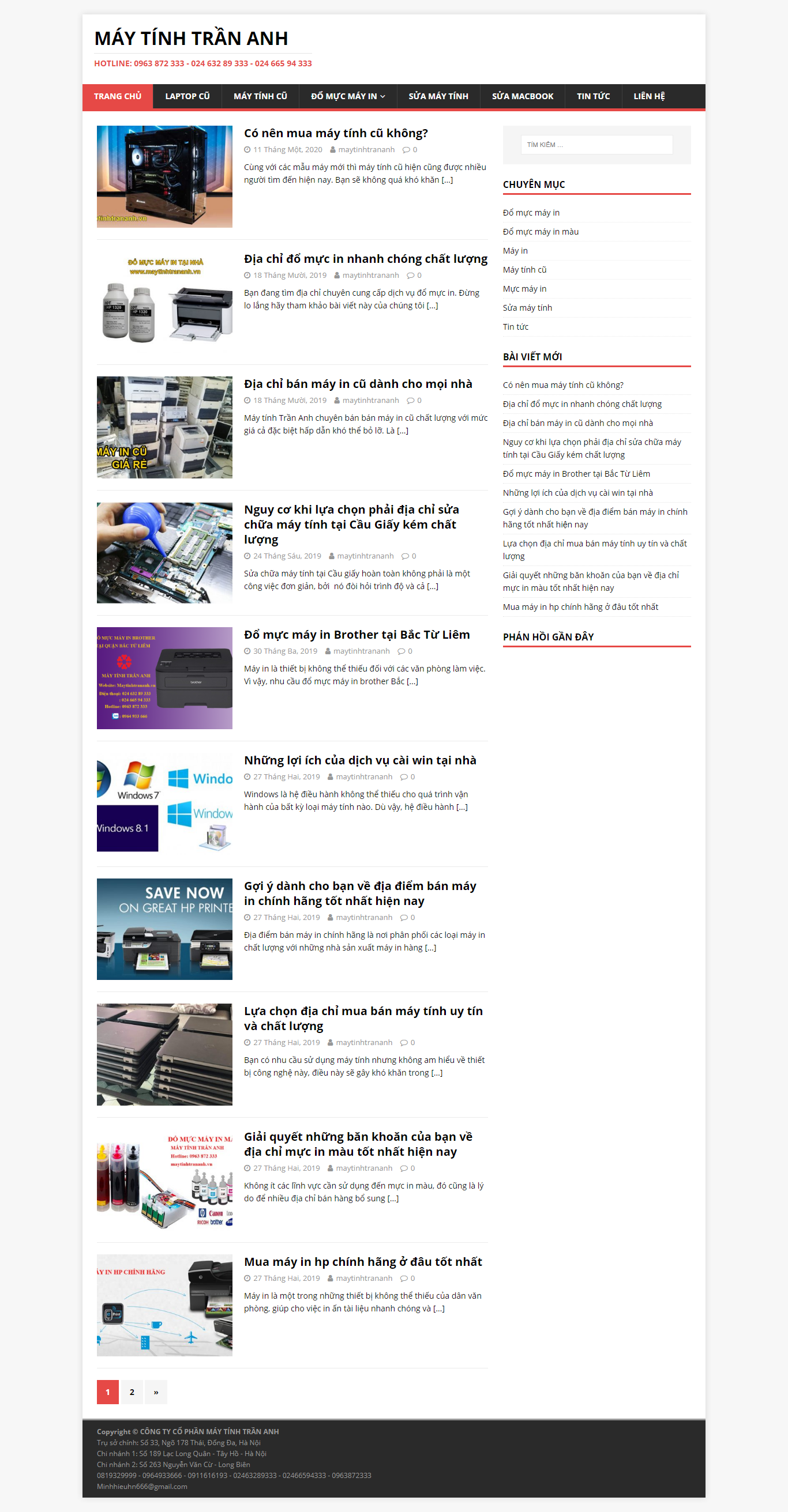 Thiết kế Web huyện mê linh maytinhtrananh.net