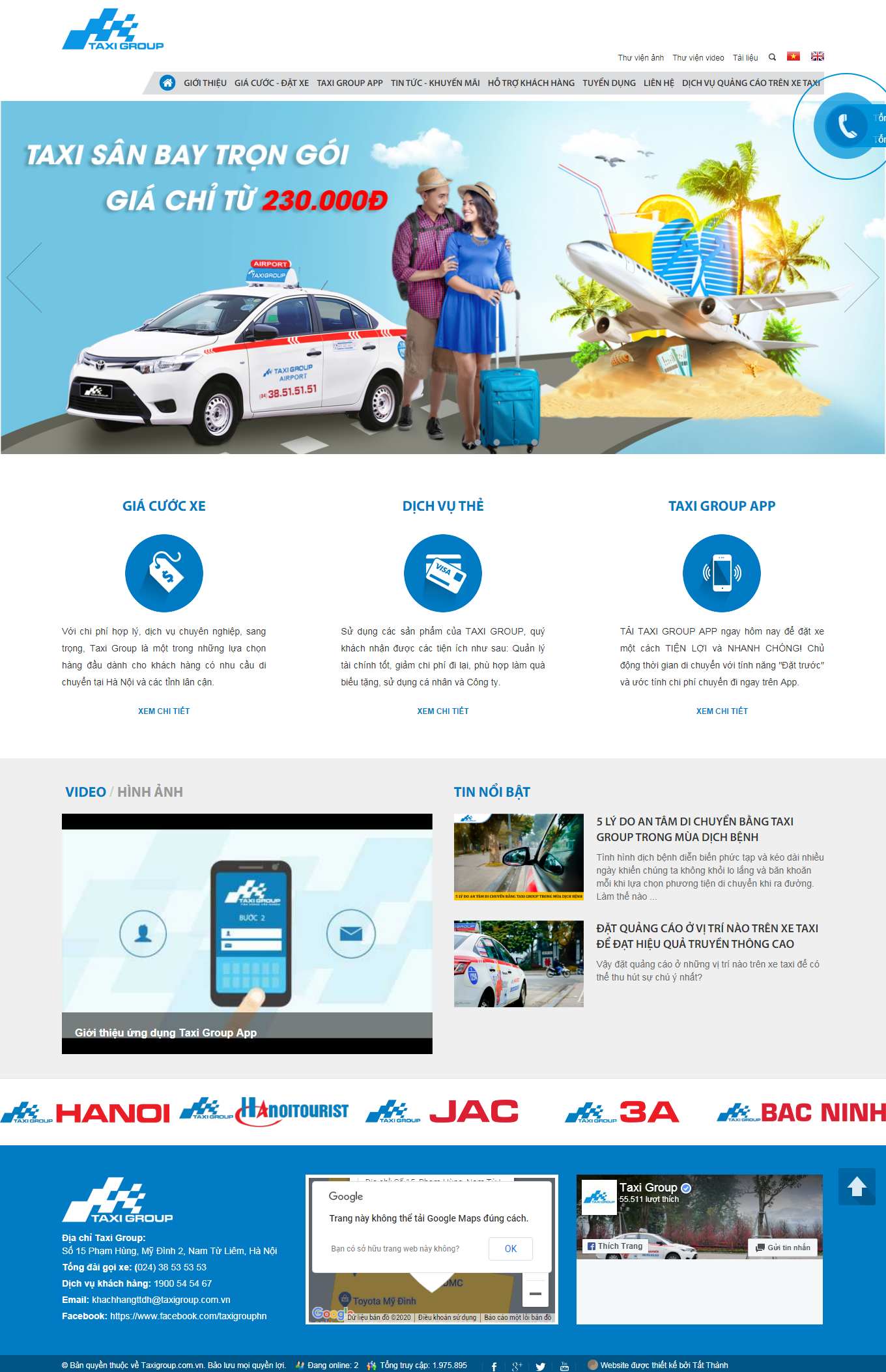 Thiết kế Web miền trung taxigroup.com.vn