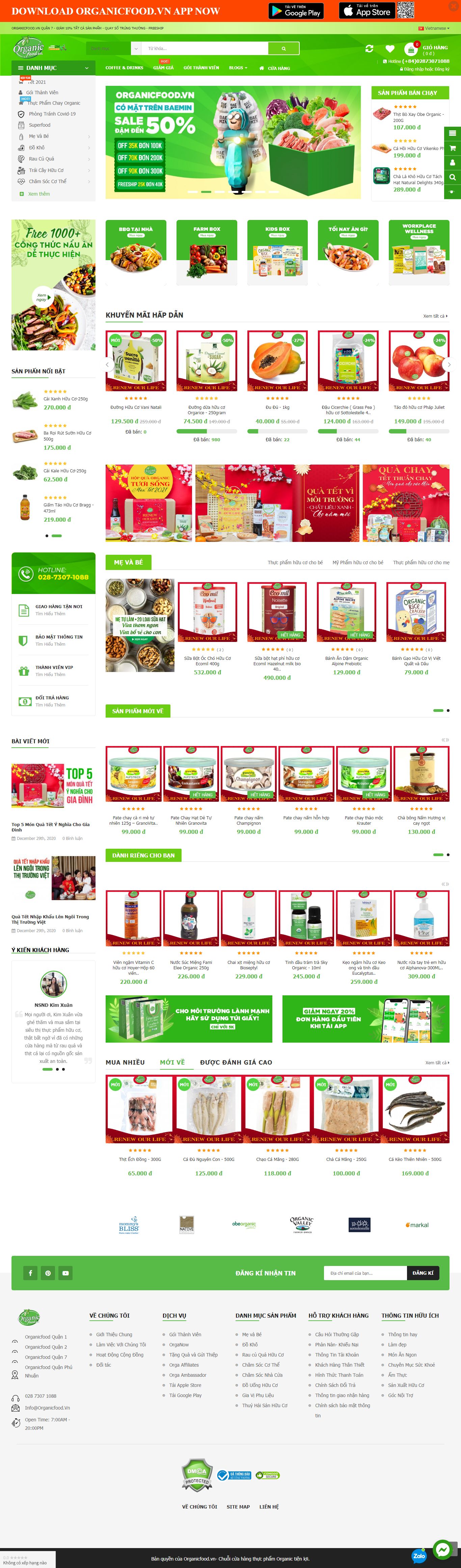 Thiết kế Web huyện Ứng hòa organicfood.vn