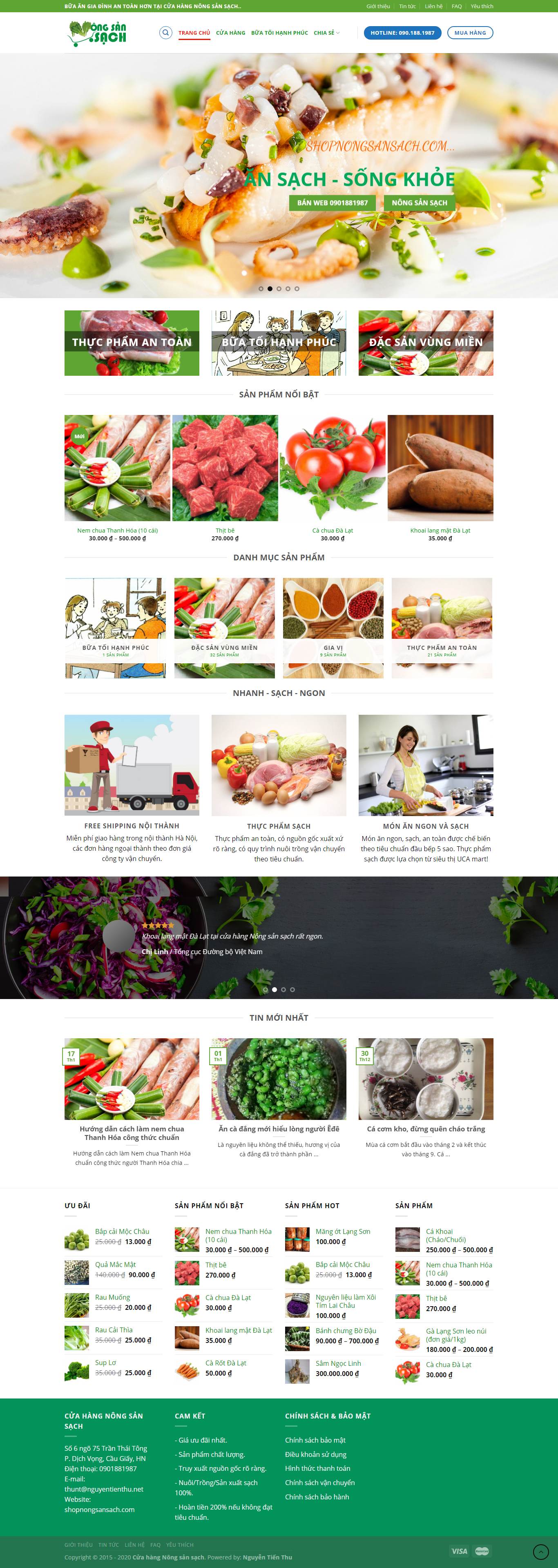 Thiết kế Web miền bắc shopnongsansach.com