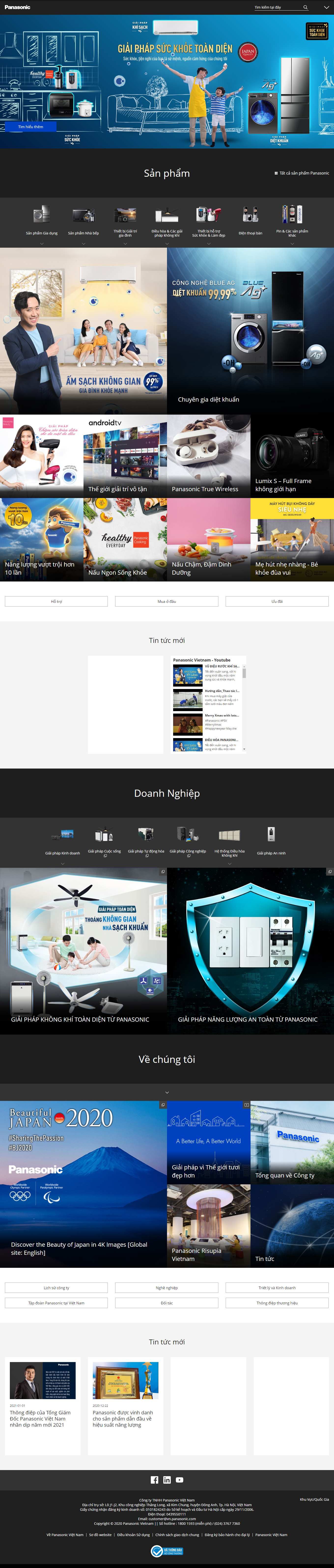 Thiết kế Web bình Định panasonic.com