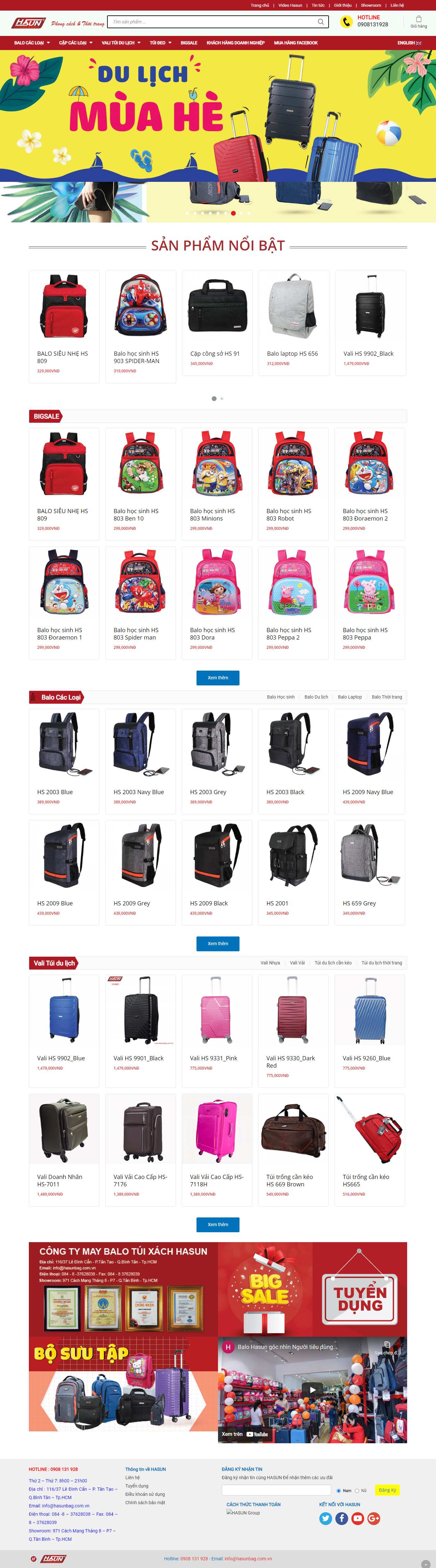 Thiết kế Web Đắk nông hasunbag.com.vn