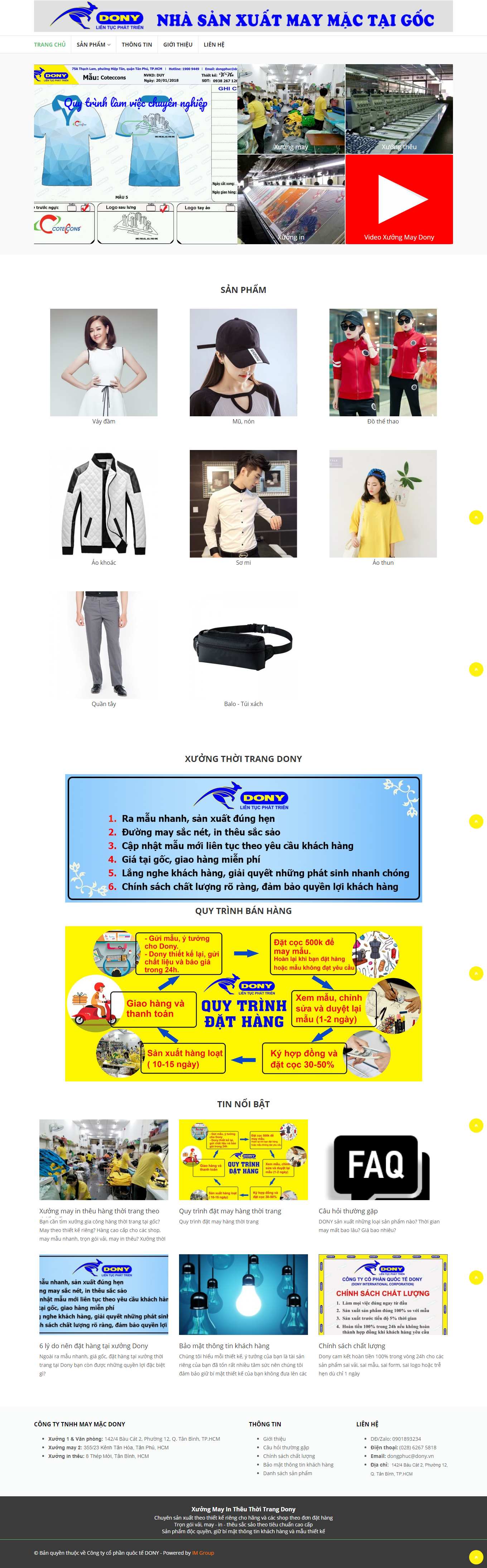 Thiết kế Web Đồng nai xuongthoitrang.dony.vn