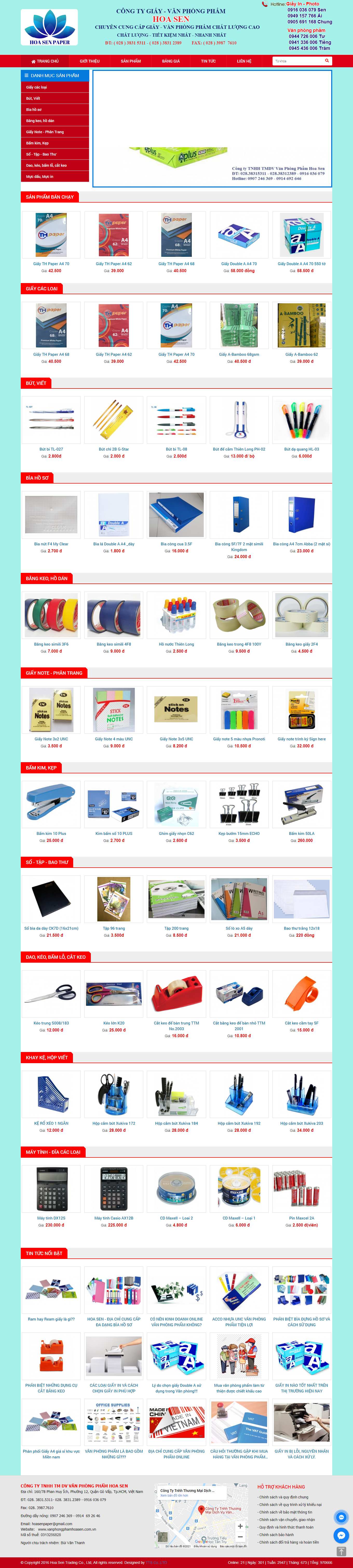 Thiết kế Web hưng yên vanphongphamhoasen.com.vn