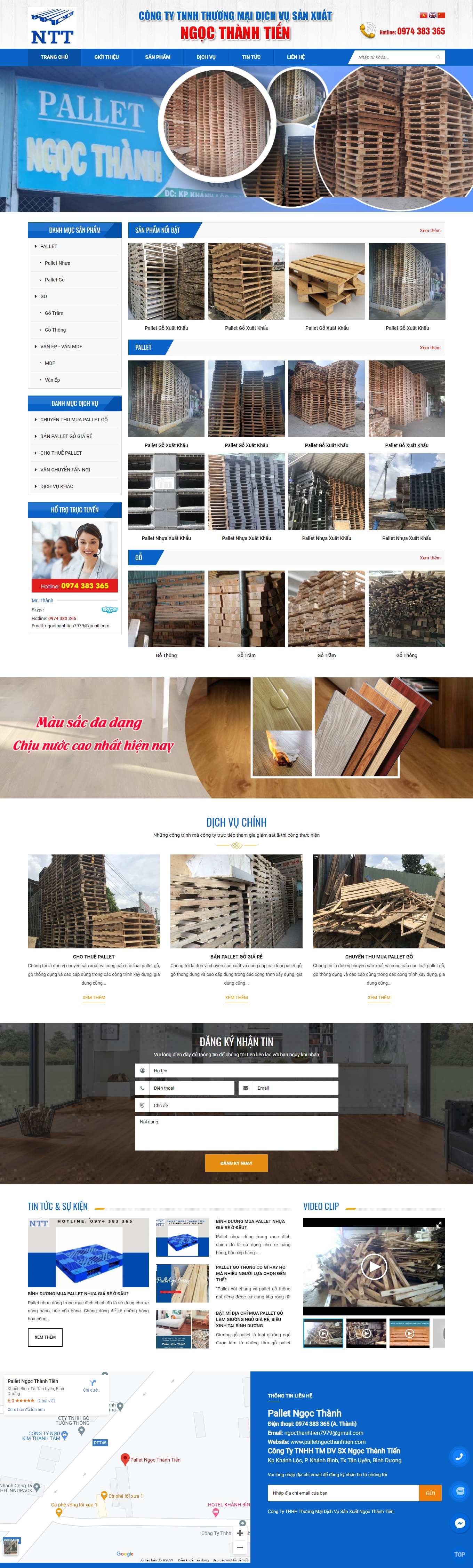 Thiết kế Web thành phố hồ chí minh palletngocthanhtien.com
