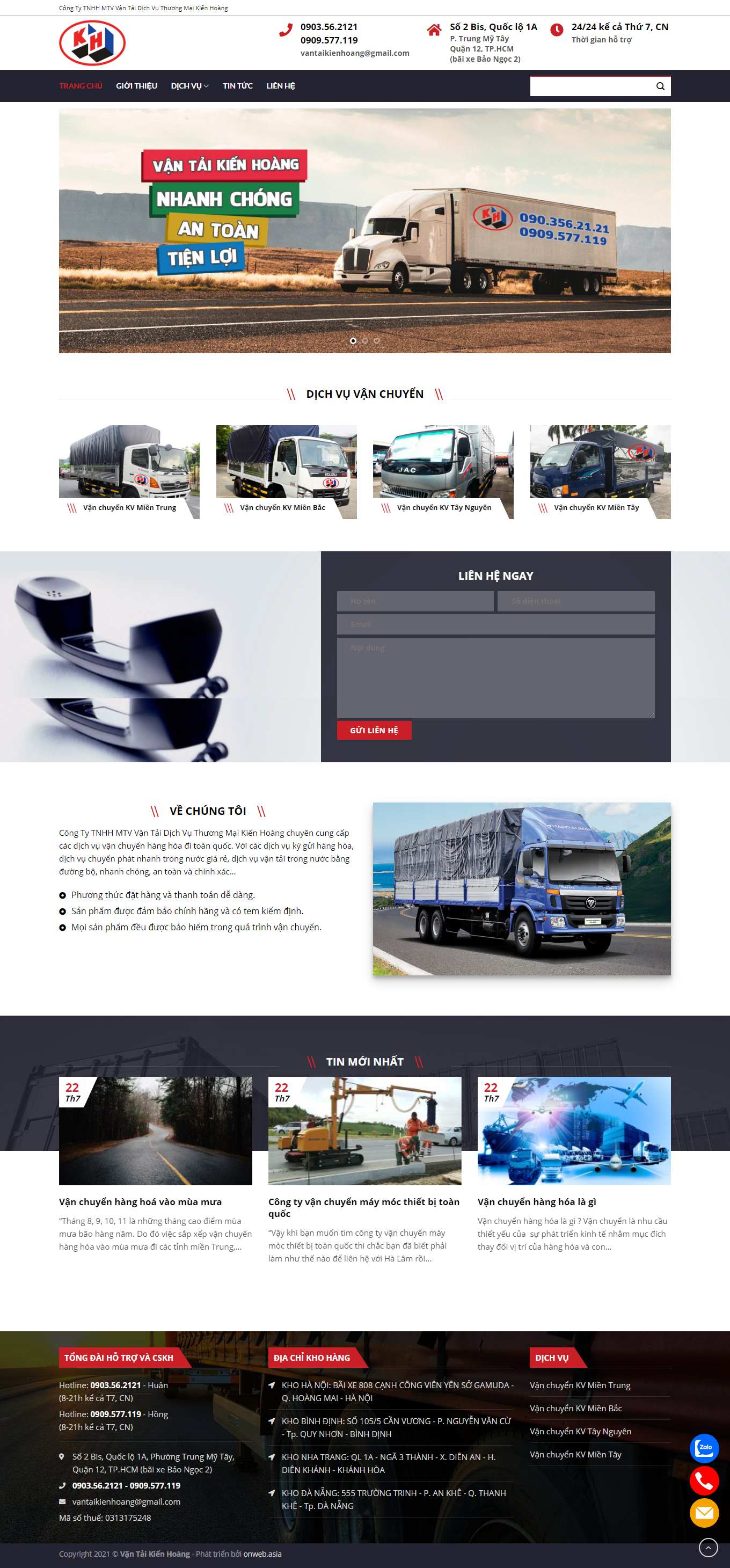 Thiết kế Web kon tum vantaikienhoang.com