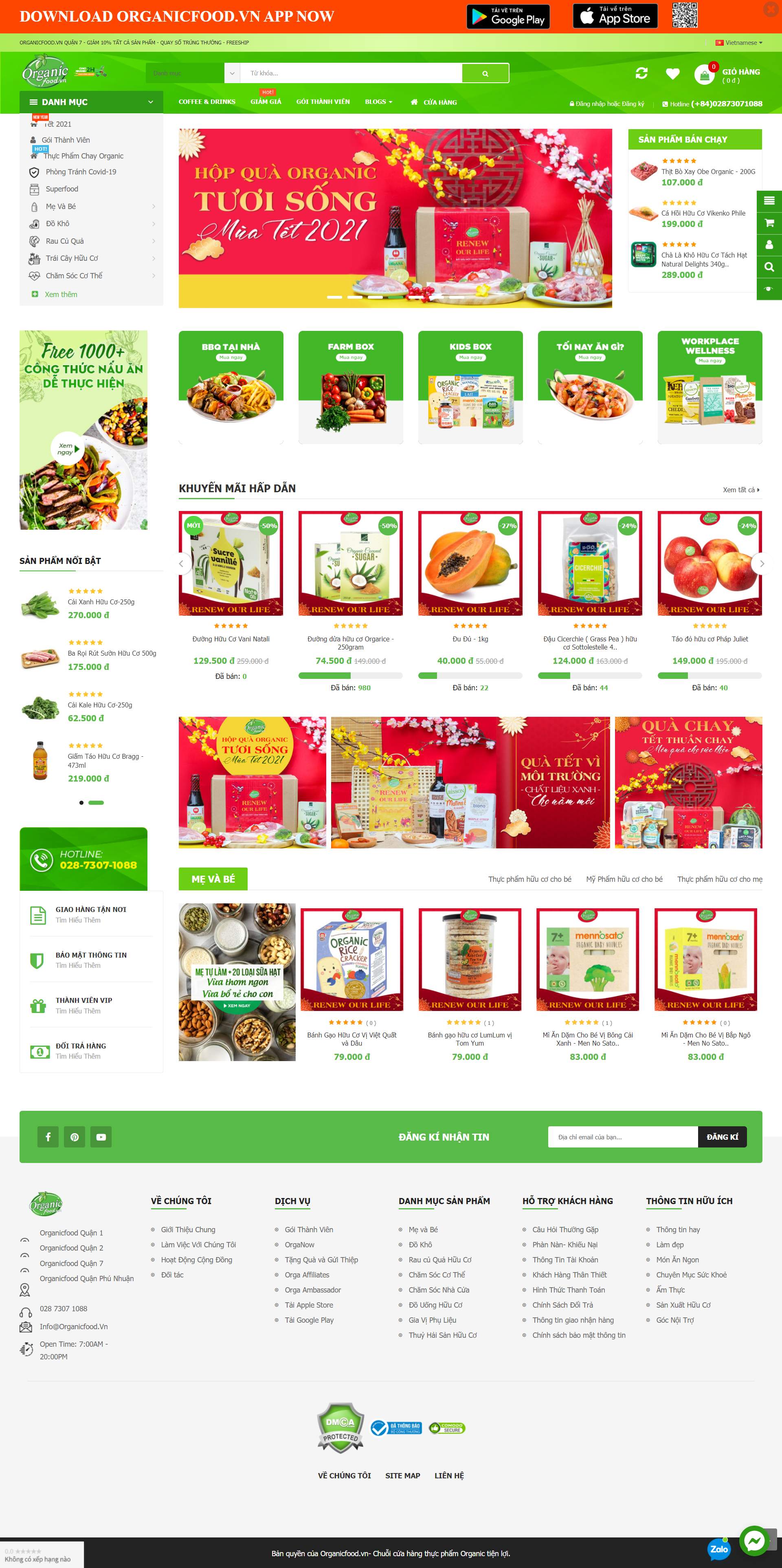 Thiết kế Web nam Định organicfood.vn