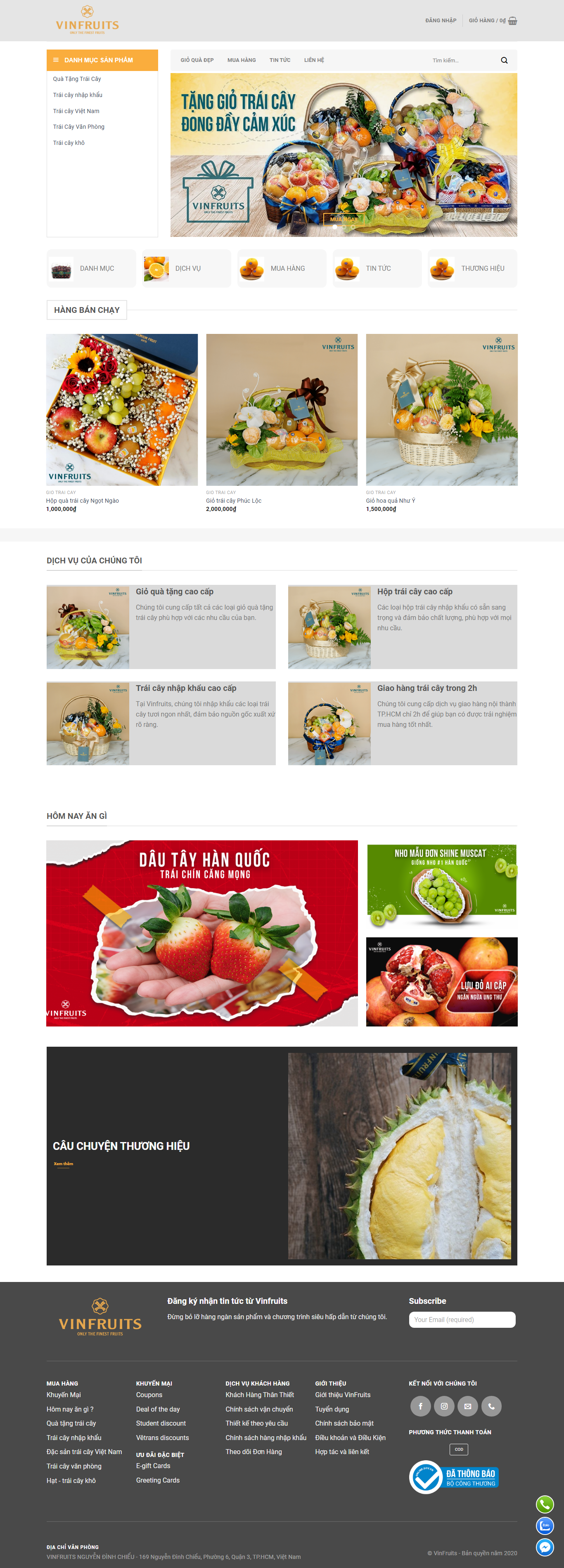 Thiết kế Web ninh thuận vinfruits.com