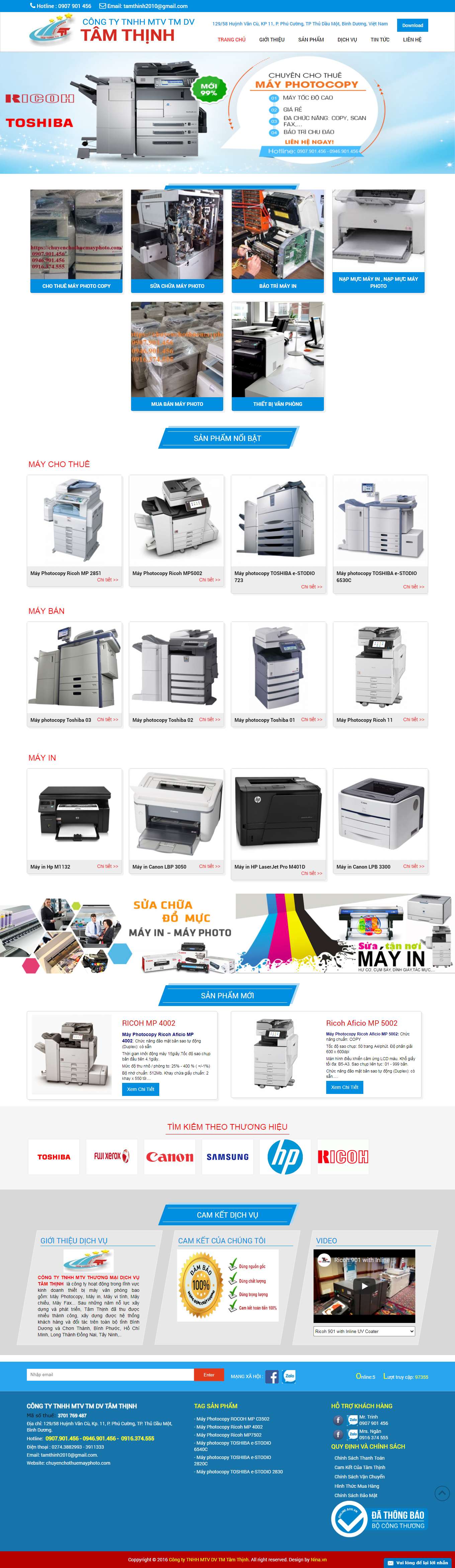 Thiết kế Web quảng bình chuyenchothuemayphoto.com