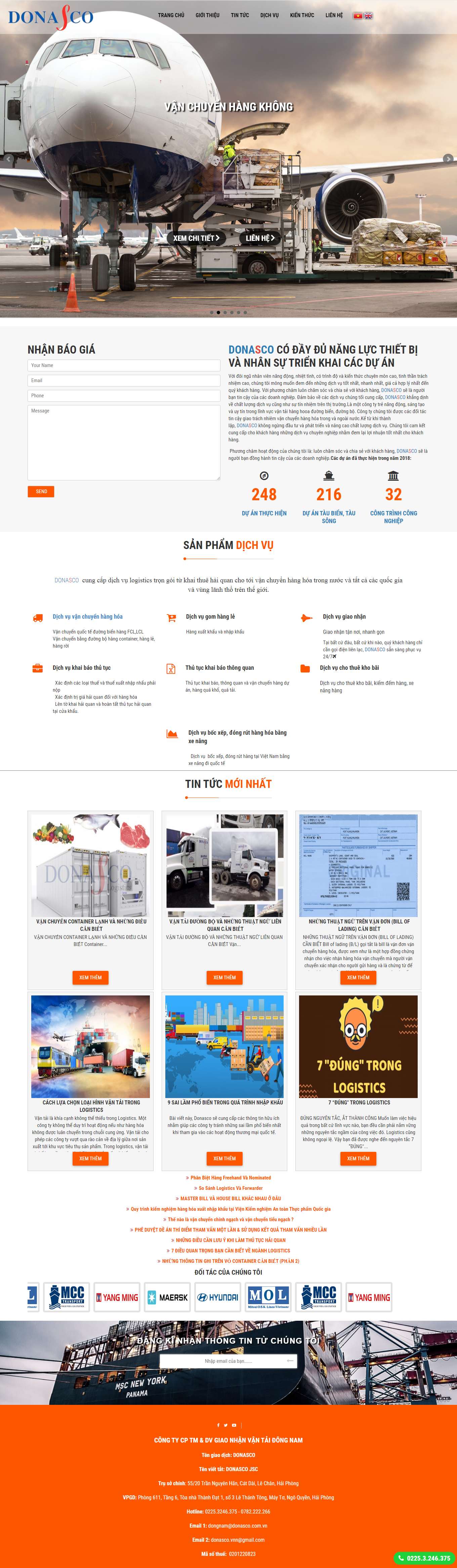 Thiết kế Web quảng ninh donasco.com.vn