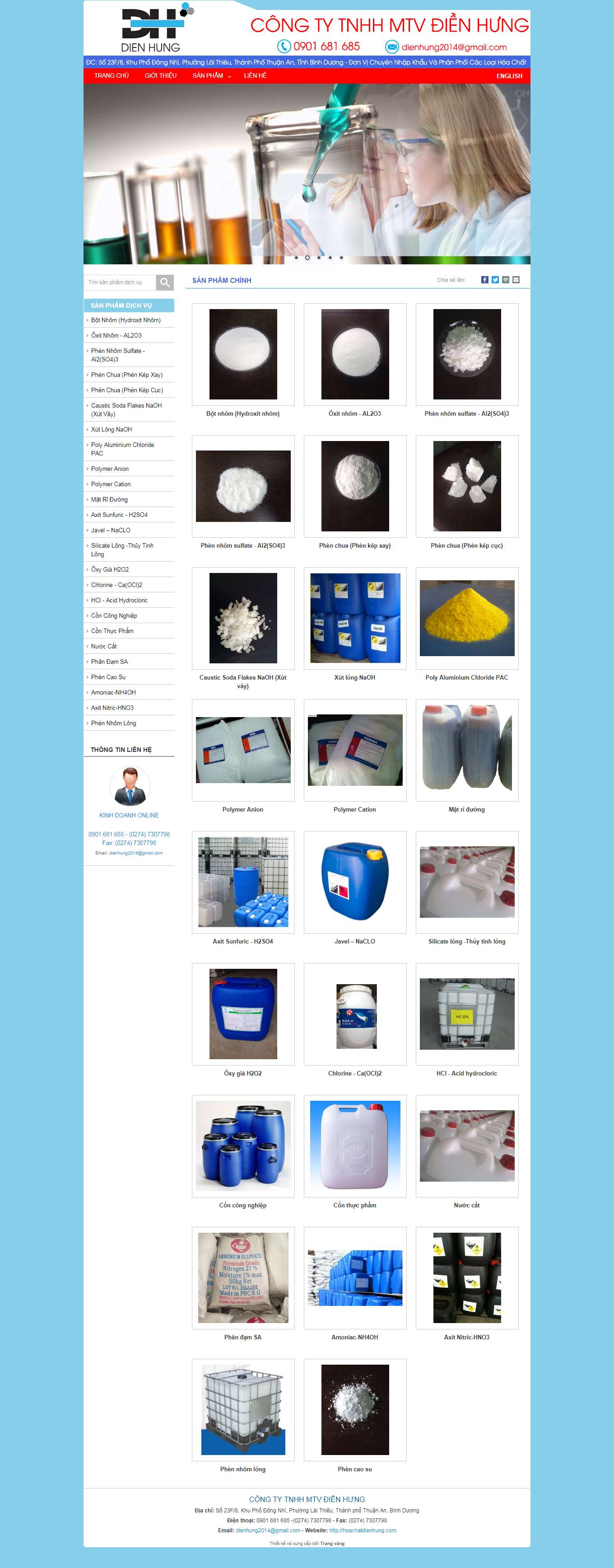 Thiết kế Web quảng trị hoachatdienhung.com