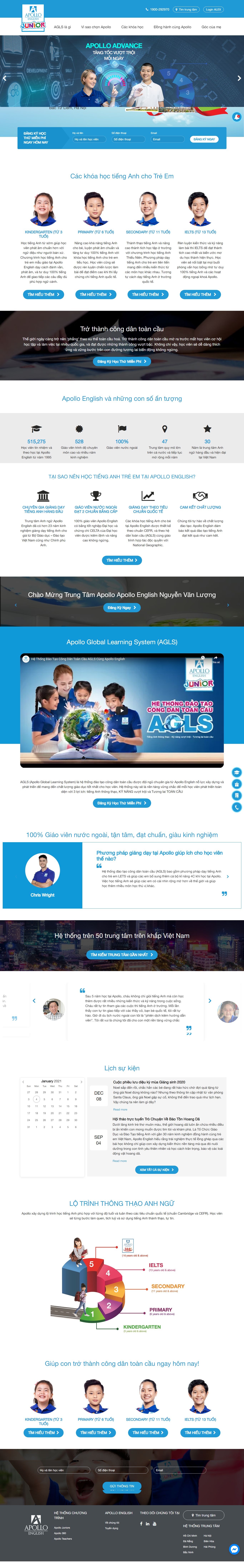 Thiết kế Web quảng trị apollo.edu.vn