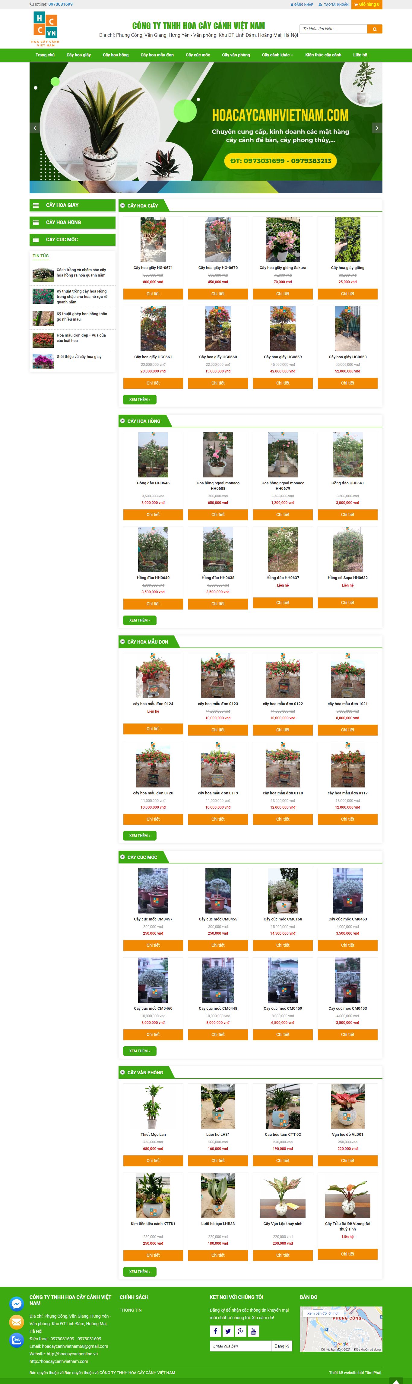 Thiết kế Web thừa thiên huế hoacaycanhvietnam.com