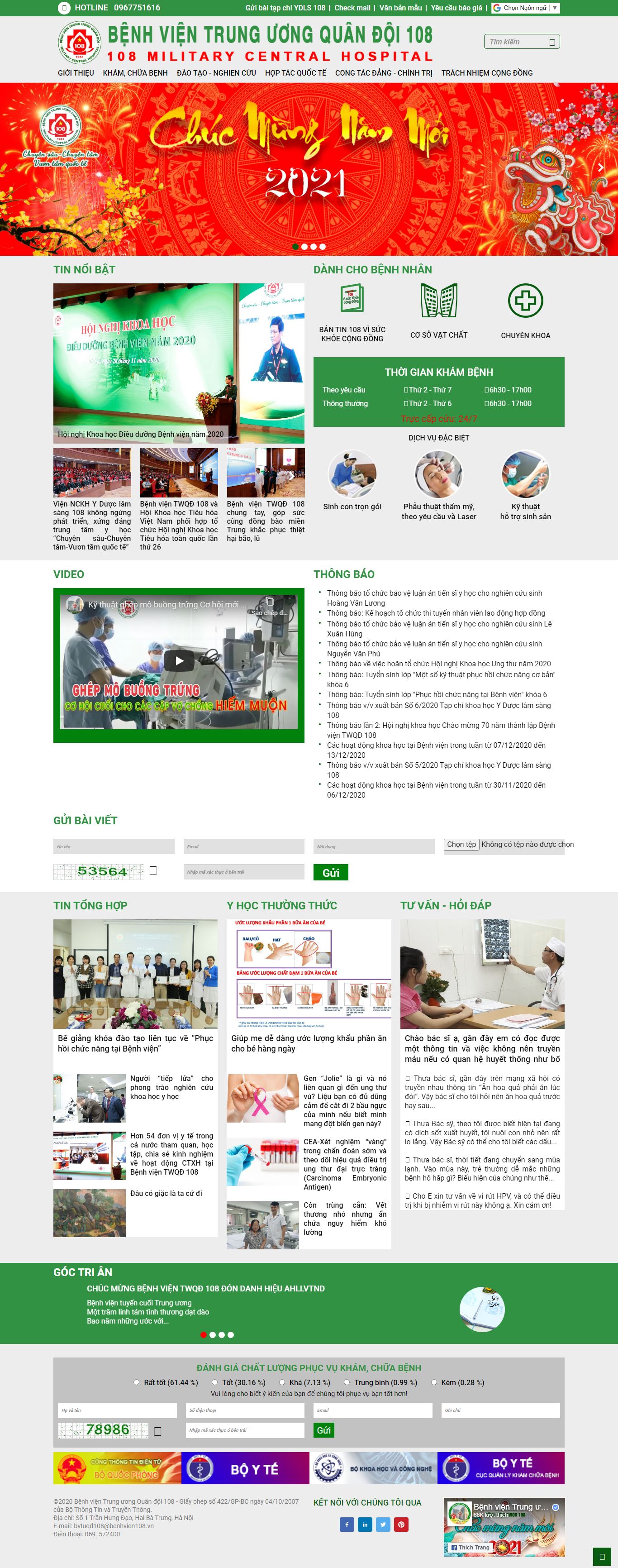 Thiết kế Web tuyên quang benhvien108.vn