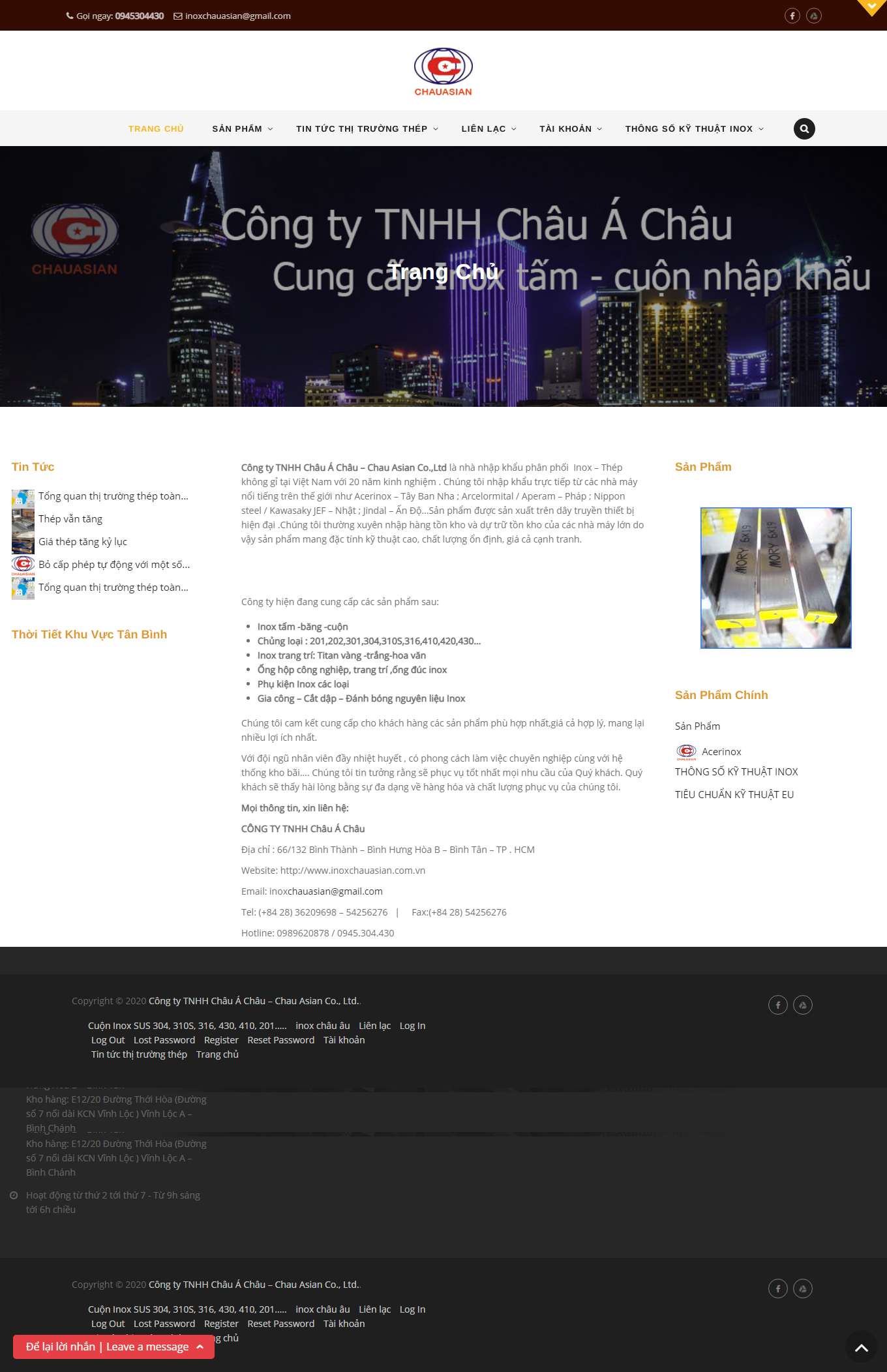 Thiết kế Web huyện củ chi inoxchauasian.com.vn