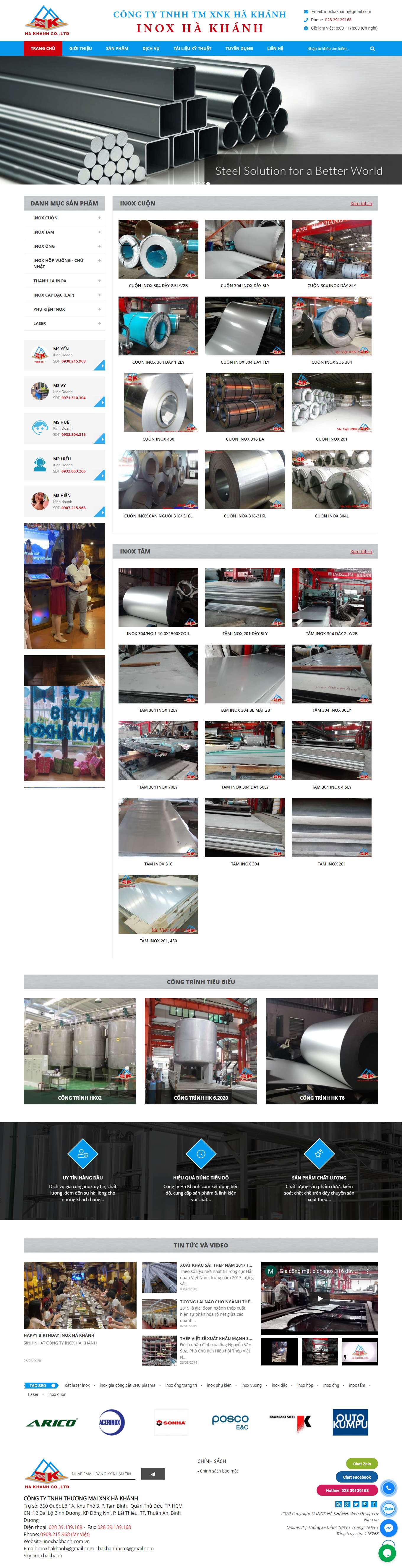 Thiết kế Web huyện hóc môn inoxhakhanh.com.vn