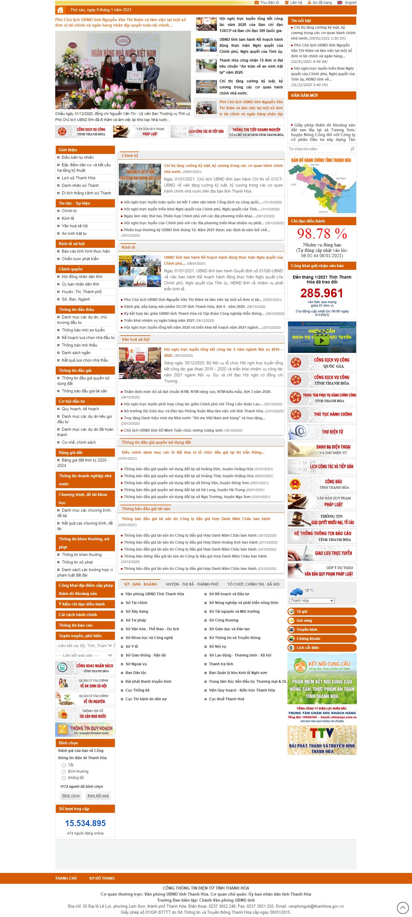 Thiết kế Web Ủy ban nhân nhân thanhhoa.gov.vn