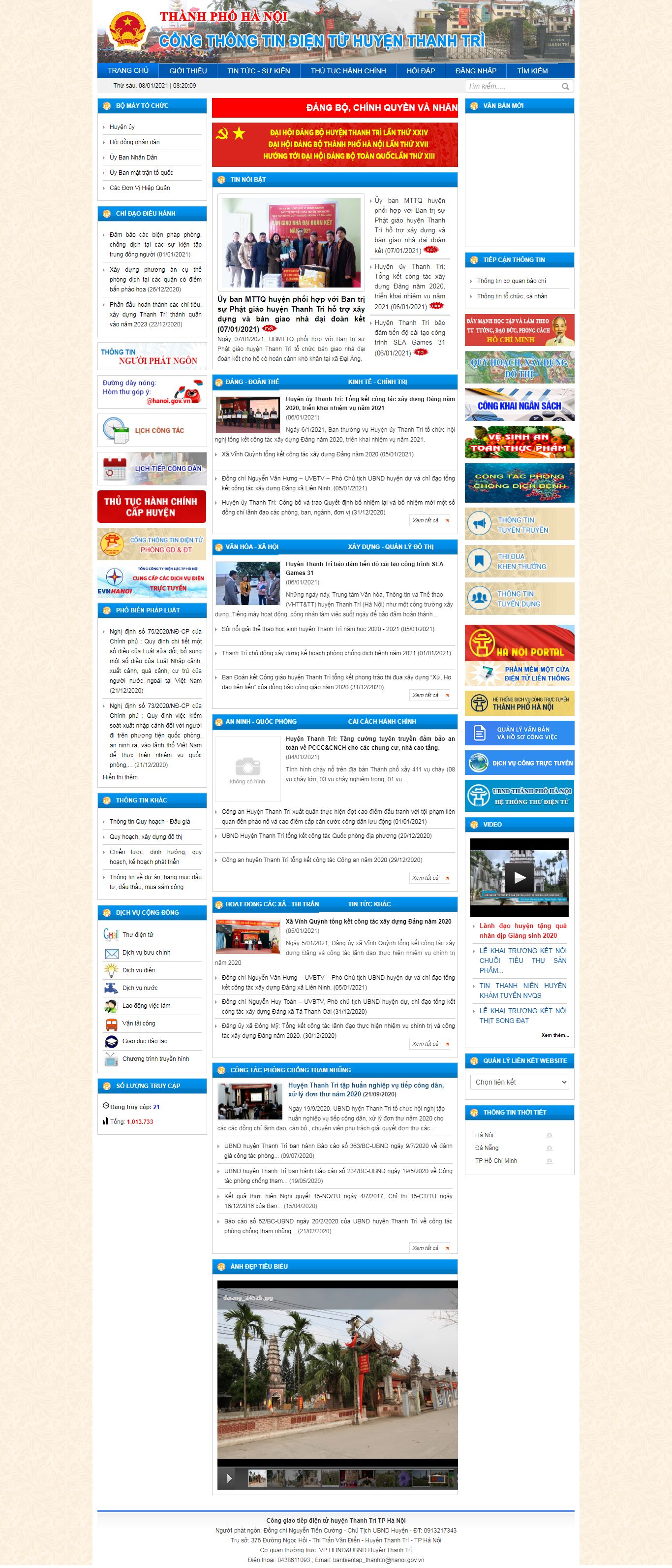 Thiết kế Web Ủy ban nhân nhân thanhtri.hanoi.gov.vn