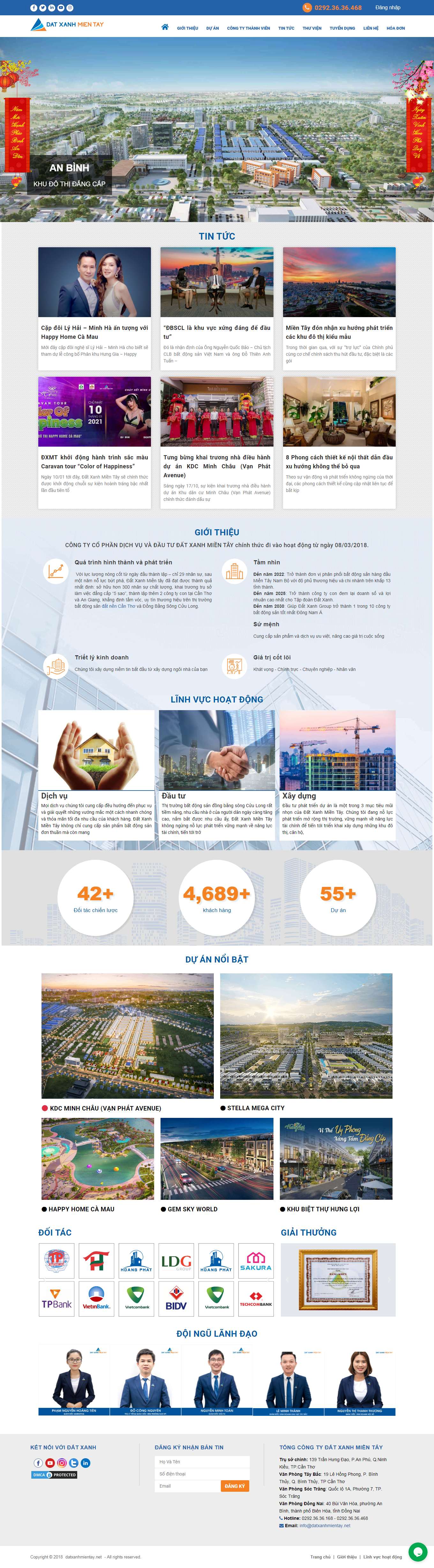 Thiết kế Web online datxanhmientay.net