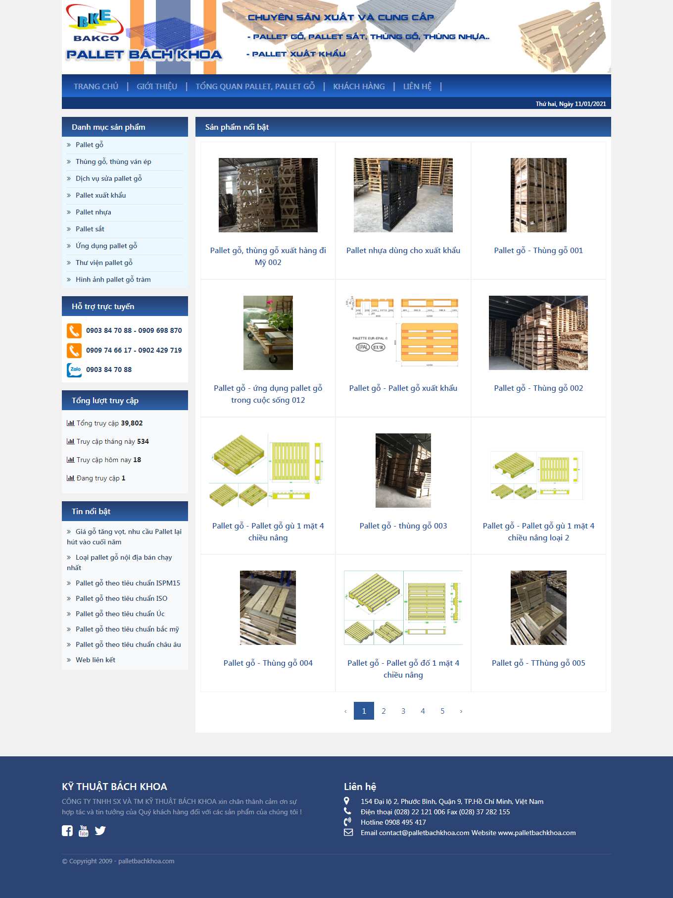 Thiết kế Web đồ họa đẹp palletbachkhoa.com
