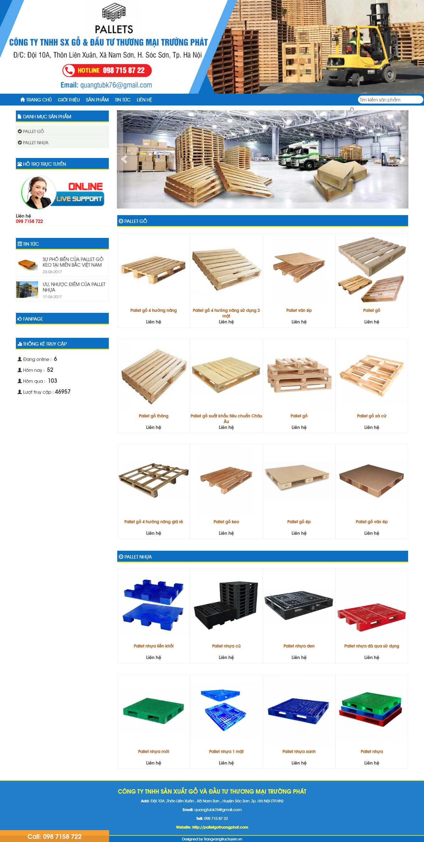 Thiết kế Web đồ họa đẹp palletgotruongphat.com