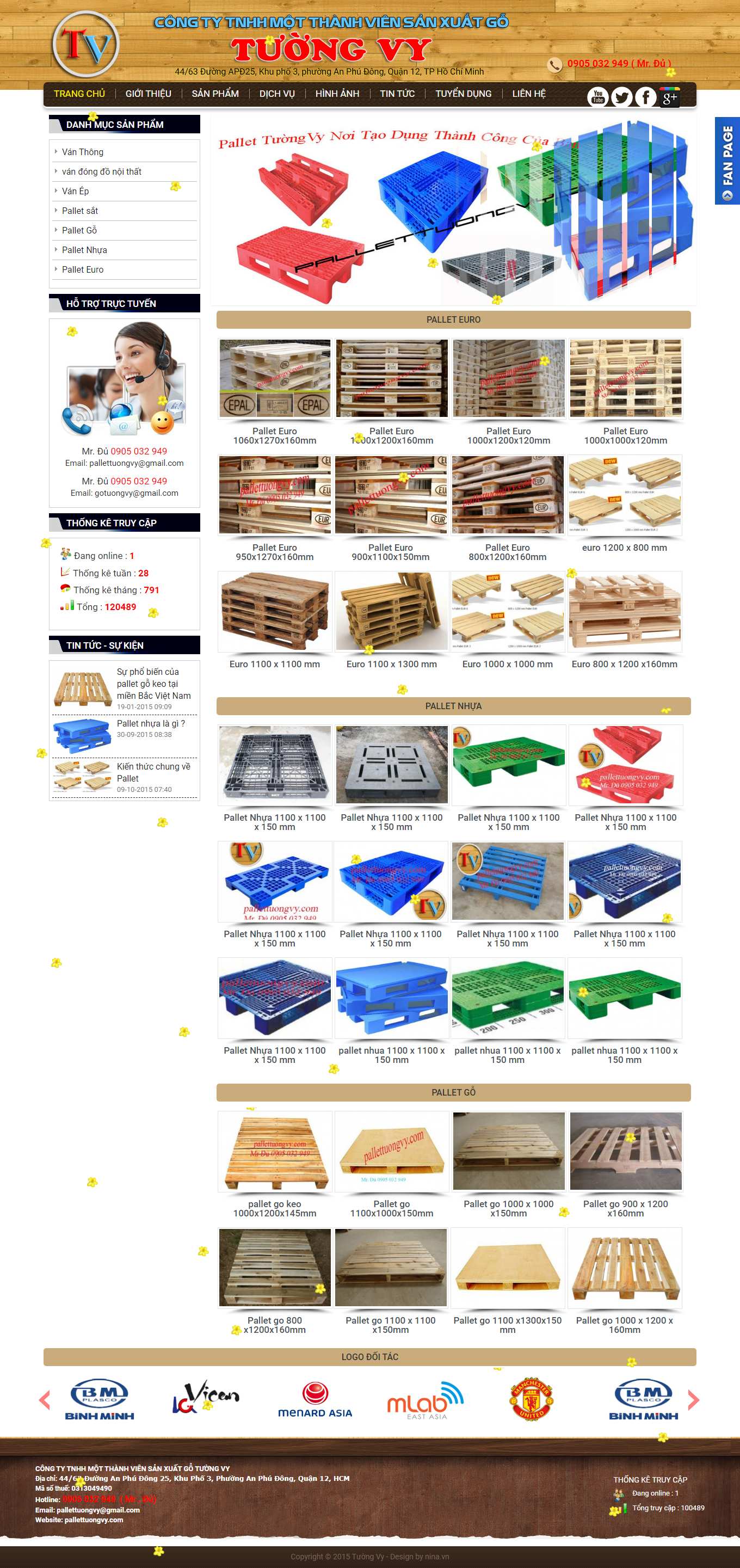 Thiết kế Web trọn gói pallettuongvy.com