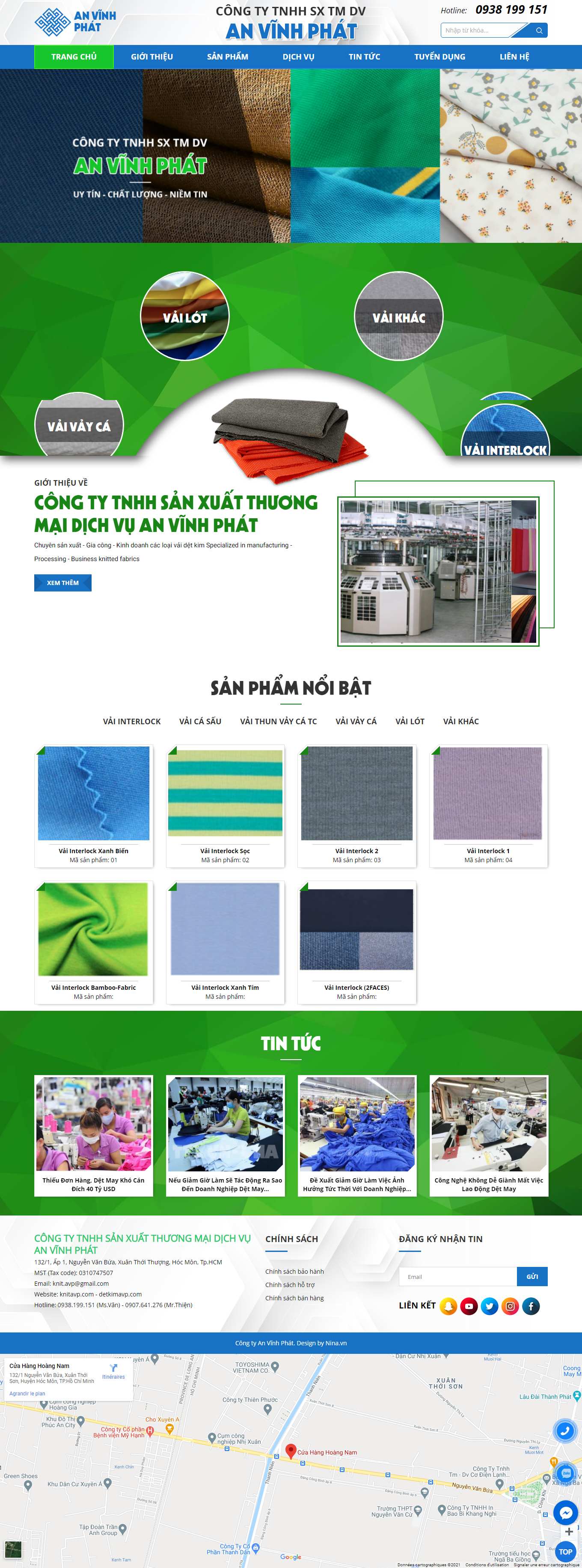 Thiết kế Web vina detkimavp.com