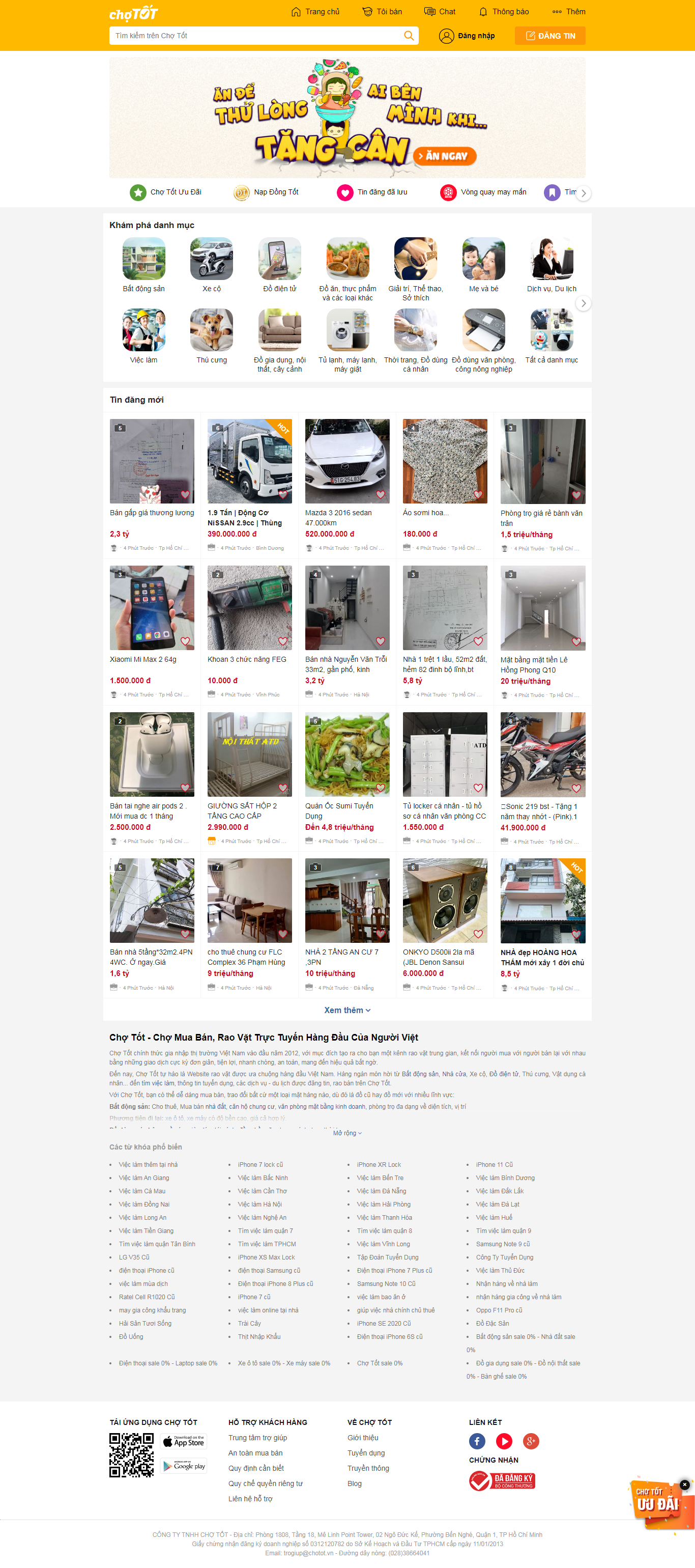 Thiết kế Web rao thuê chotot.com