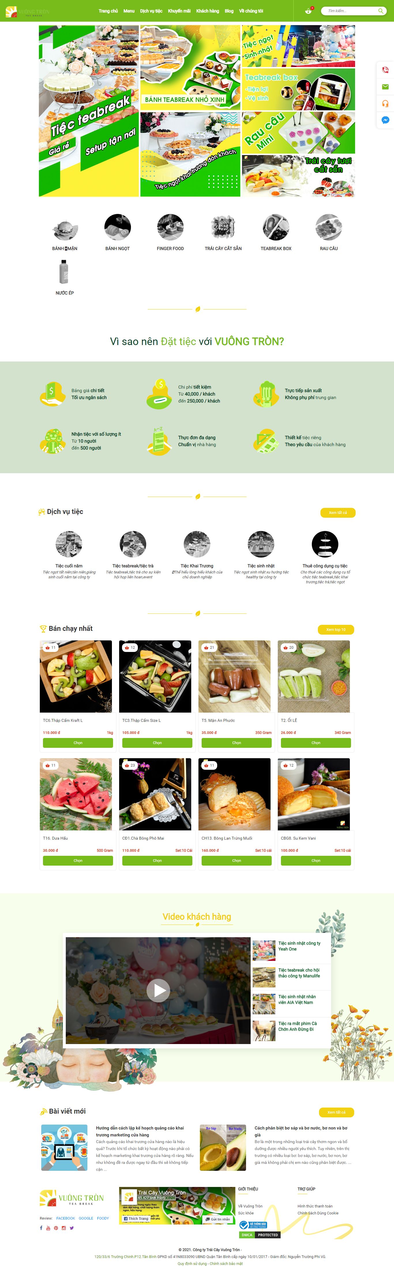 Thiết kế Web gian hàng traicayvuongtron.vn