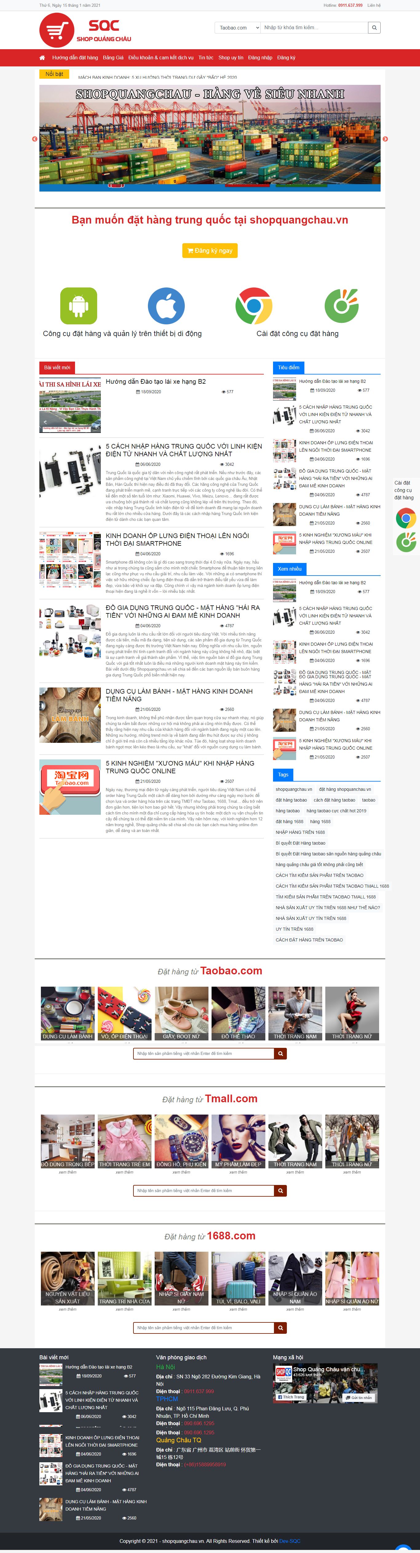 Thiết kế Web bán lẻ shopquangchau.vn