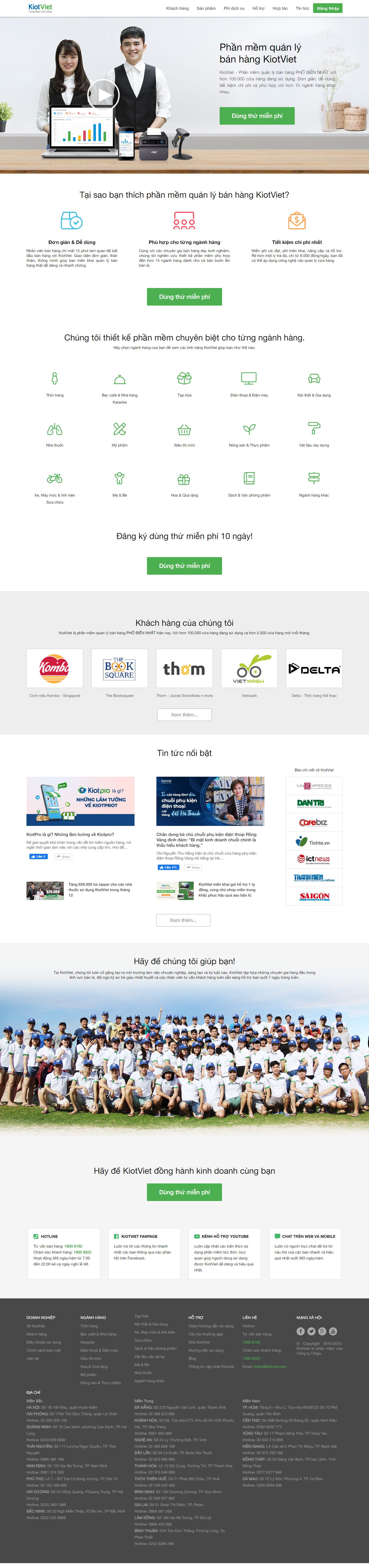 Thiết kế Web bán lẻ kiotviet.vn