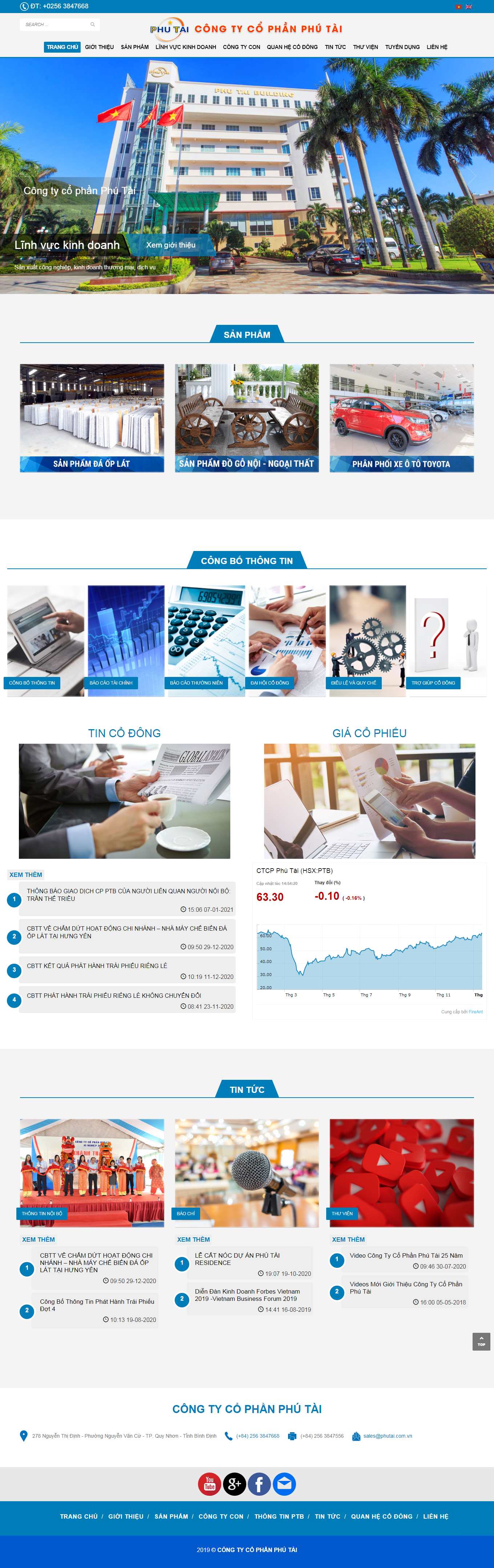 Thiết kế Web sáng tạo phutai.com.vn