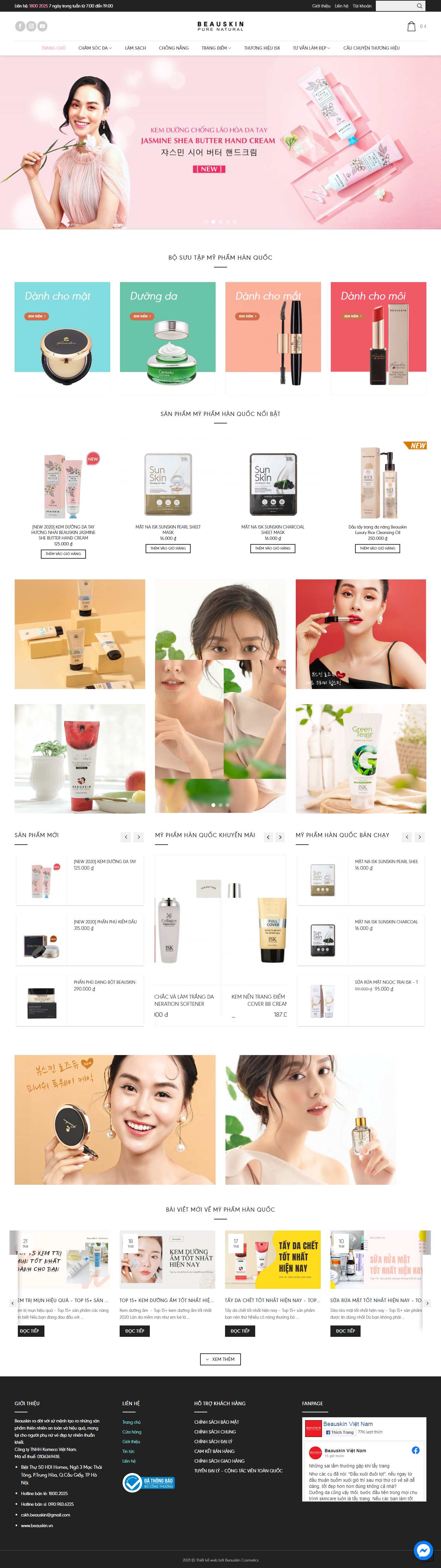 Thiết kế Web cực rẻ beauskin.vn