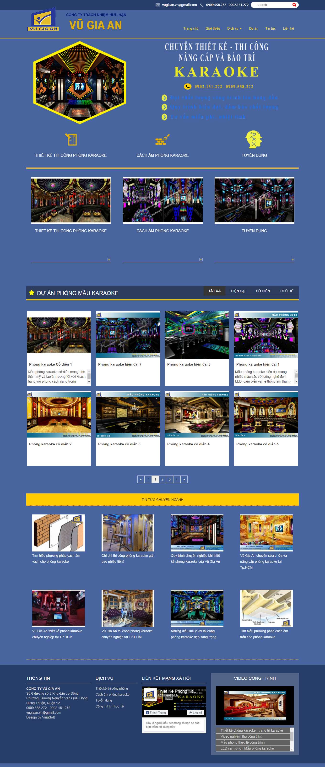 Thiết kế Web quán karaoke vugiaan.com